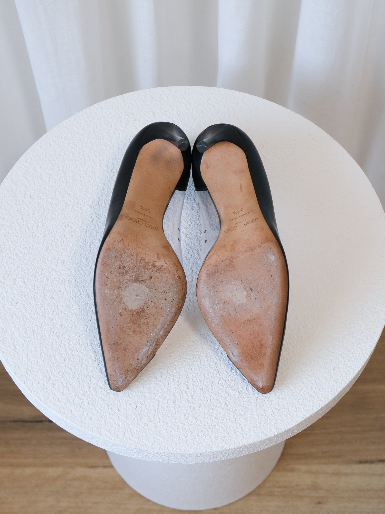 'Cass' Leather PVC Heels, Size 39.5