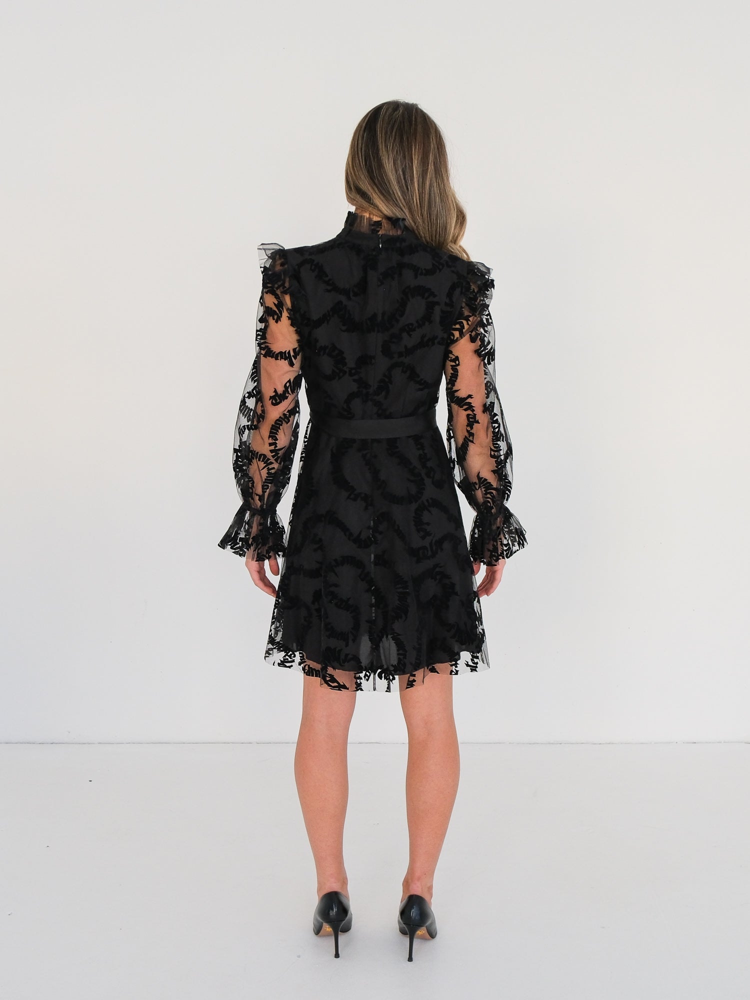 'The Flower Hunter' Mesh Mini Dress, Size 3 | AU 14