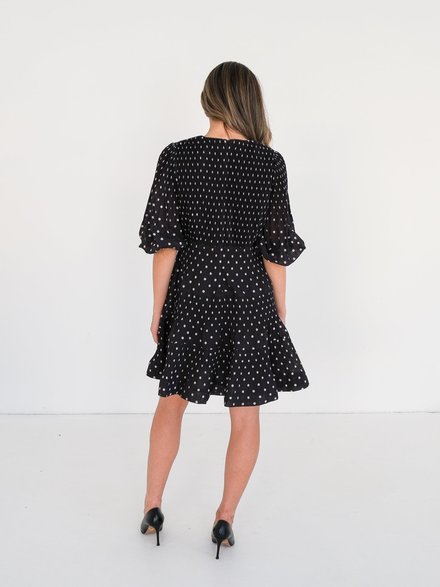 Pleated Tiered Mini Dress, Size 3 | AU 14
