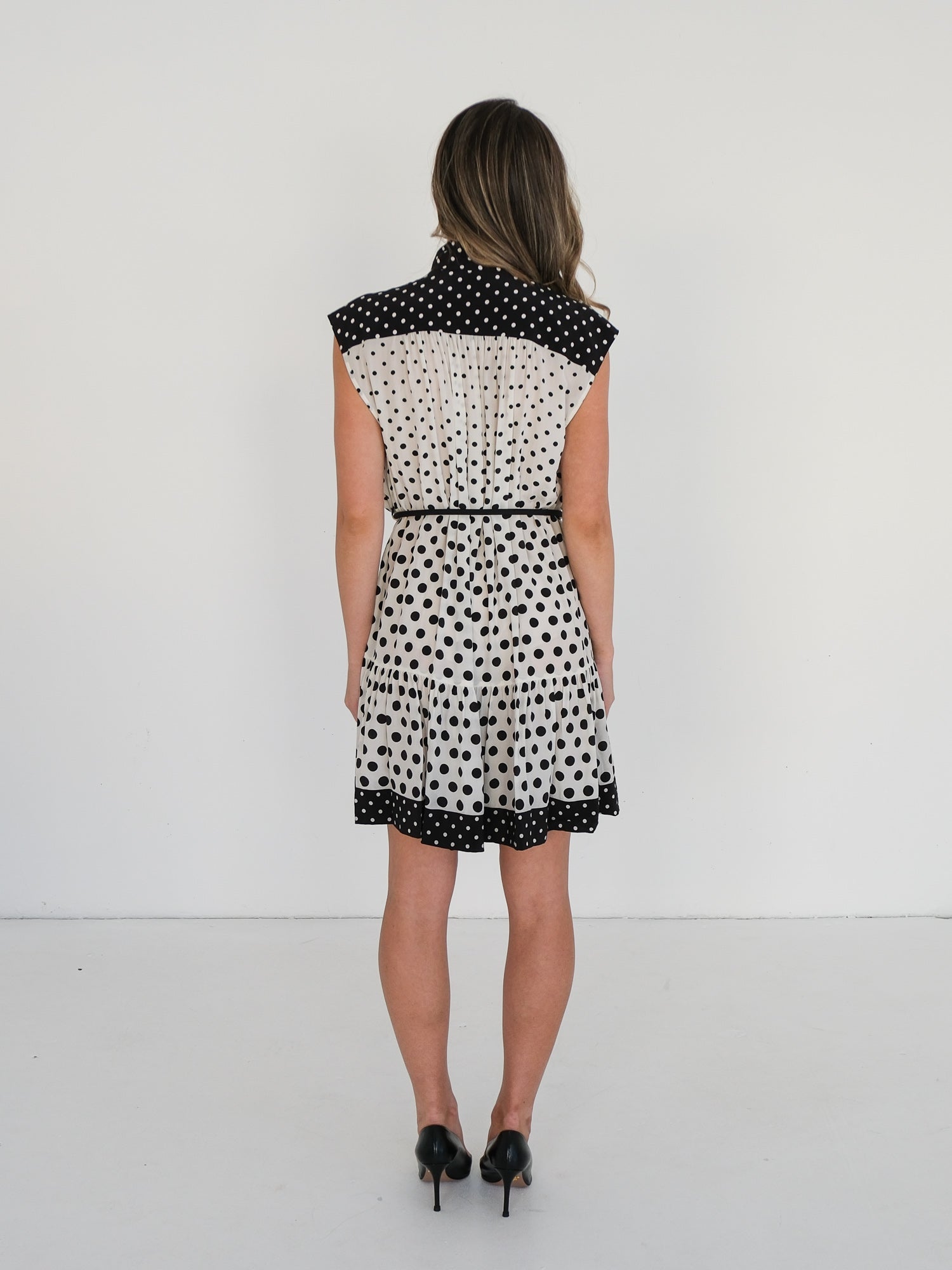 Silk High Neck Mini Dress, Size 3 | AU 14