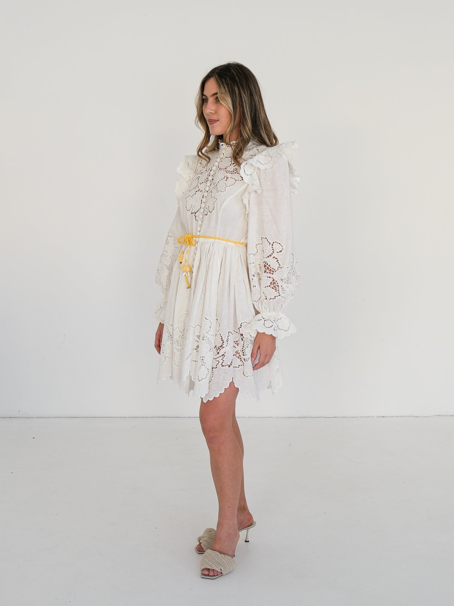'Carnaby' Broderie Anglaise Mini Dress, Size 3 | AU 14