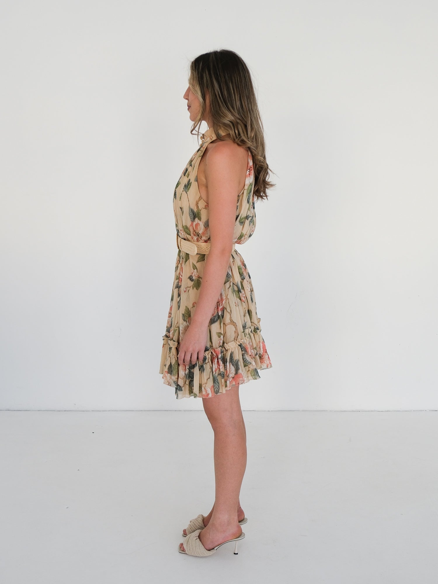 'Kirra' Silk Halter Mini Dress, Size 3 | AU 14