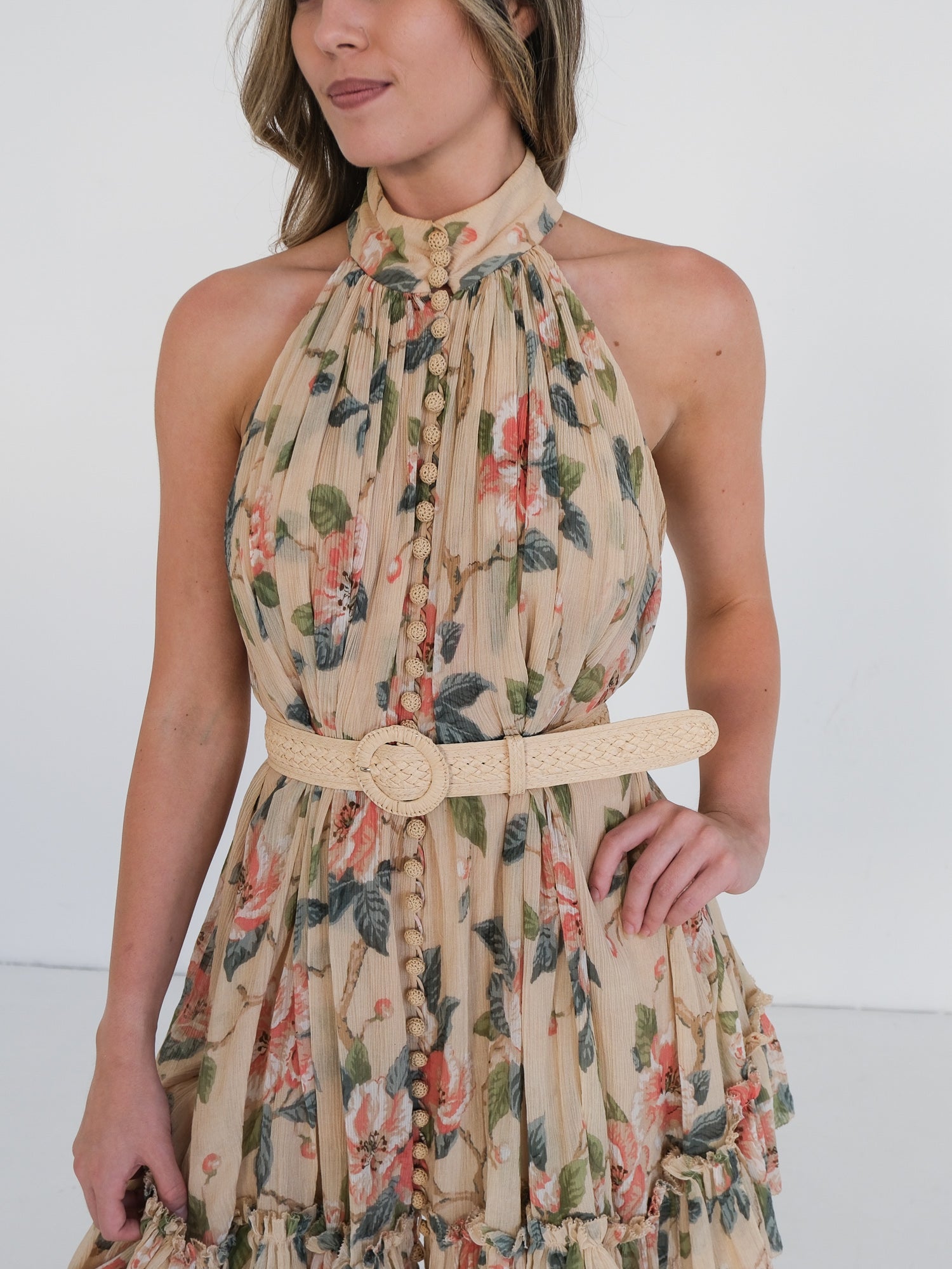 'Kirra' Silk Halter Mini Dress, Size 3 | AU 14