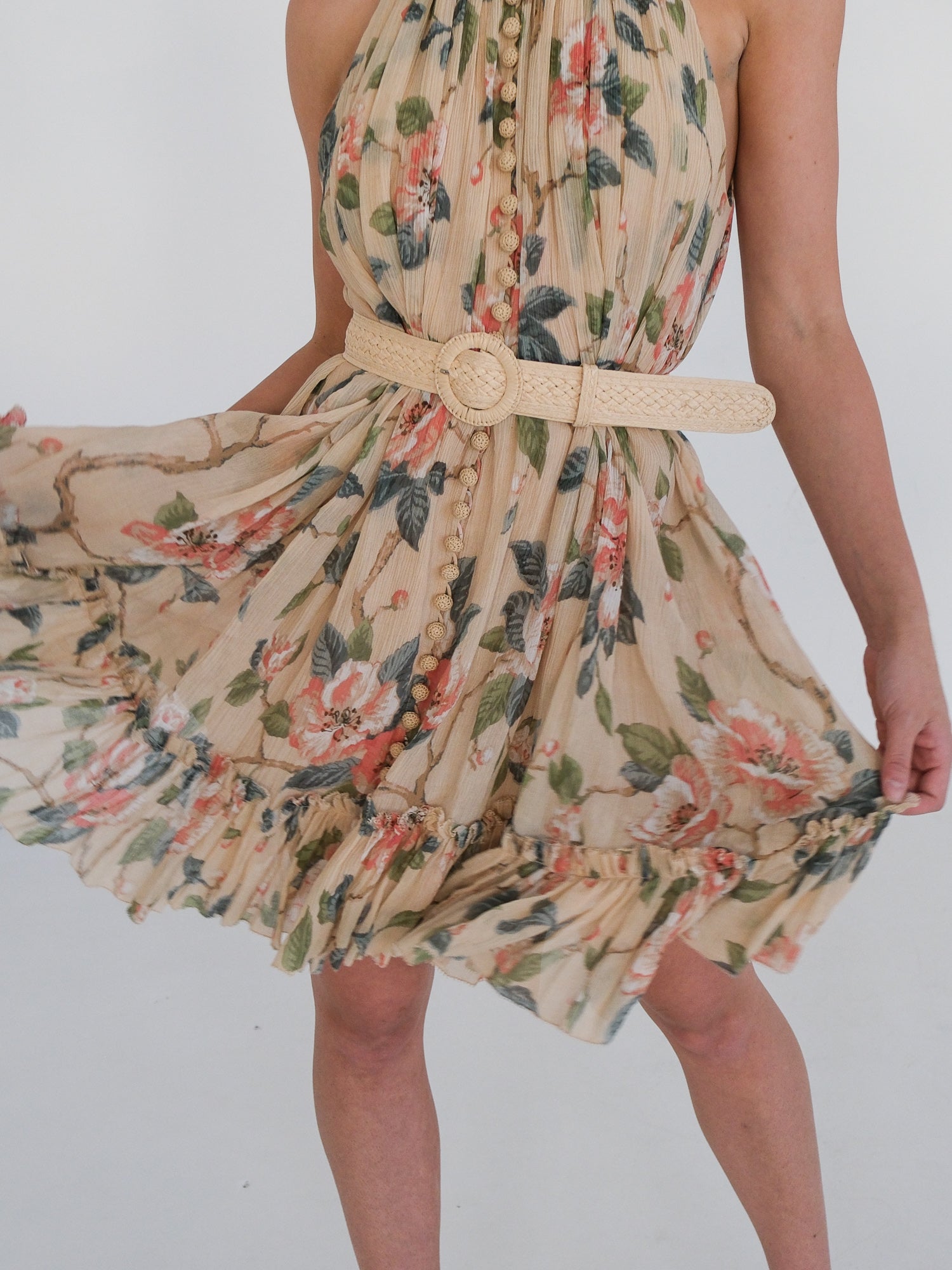'Kirra' Silk Halter Mini Dress, Size 3 | AU 14
