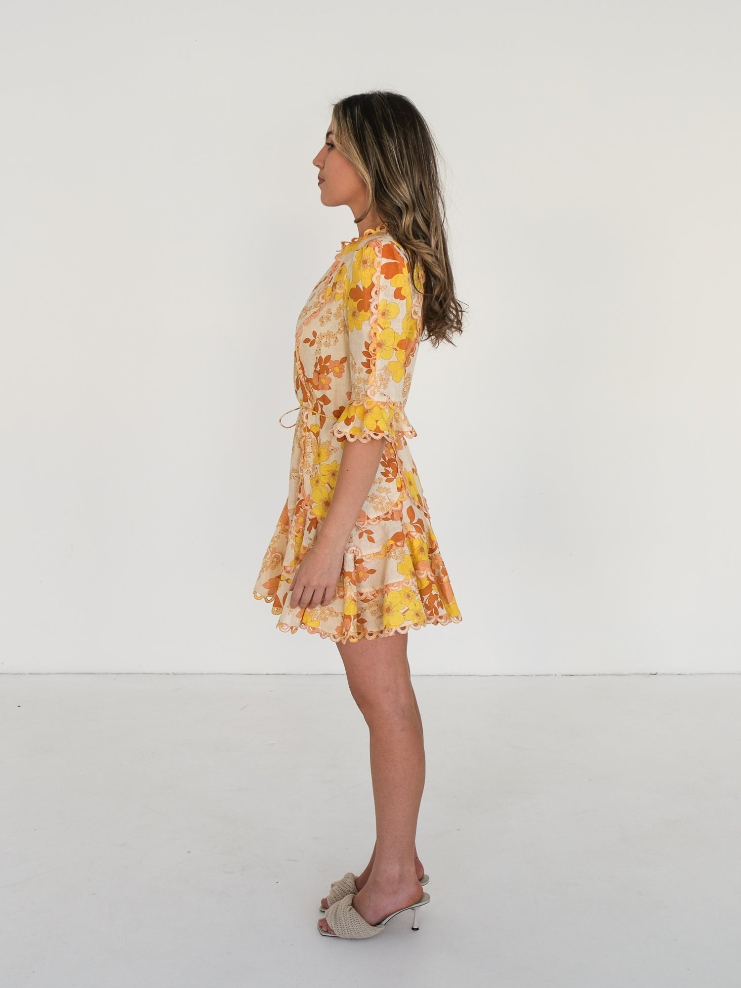 'Primrose' Flutter Mini Dress, Size 3 | AU 14
