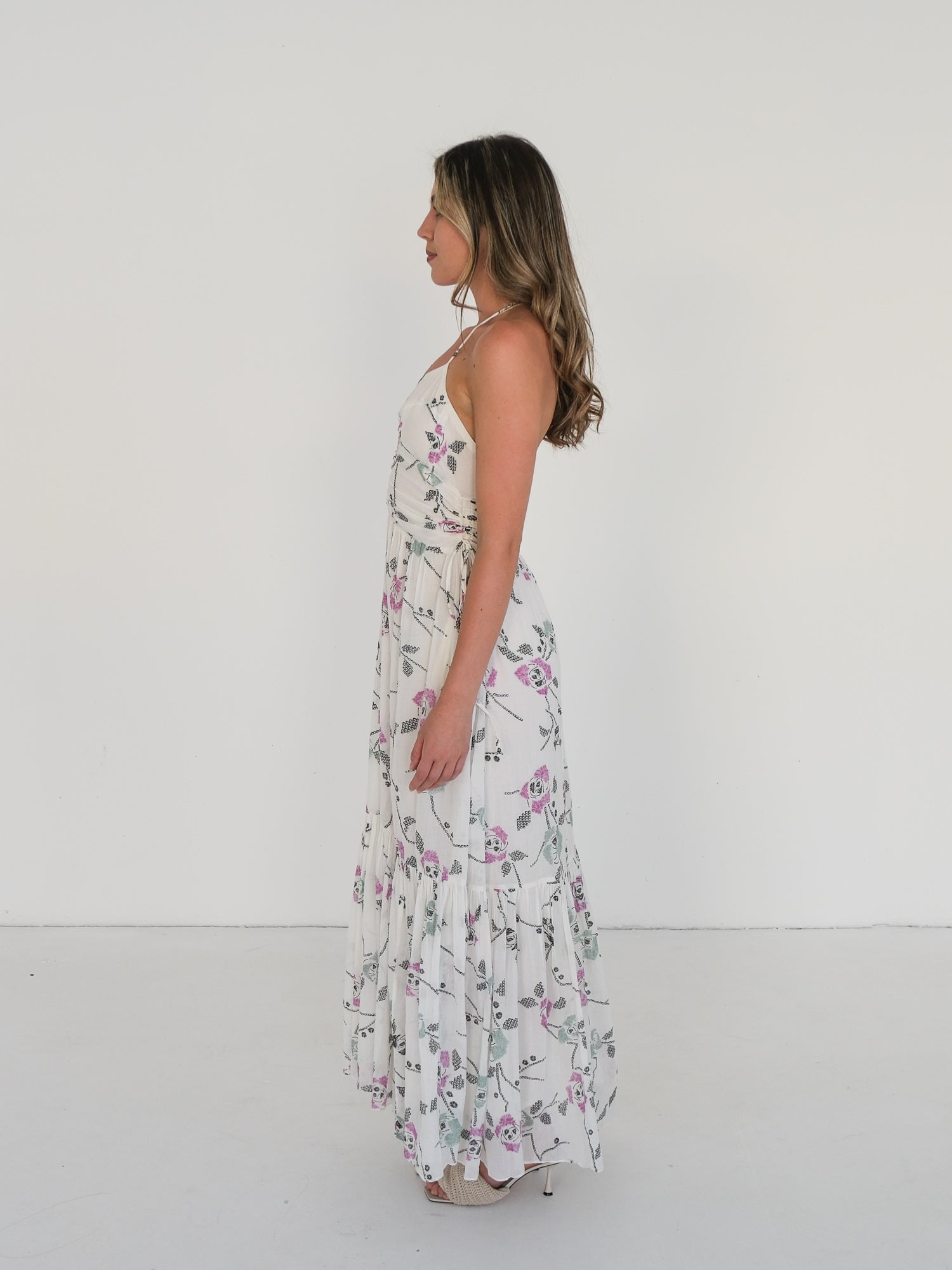 'Giana' Cotton Voile Maxi Dress, Size AU 10