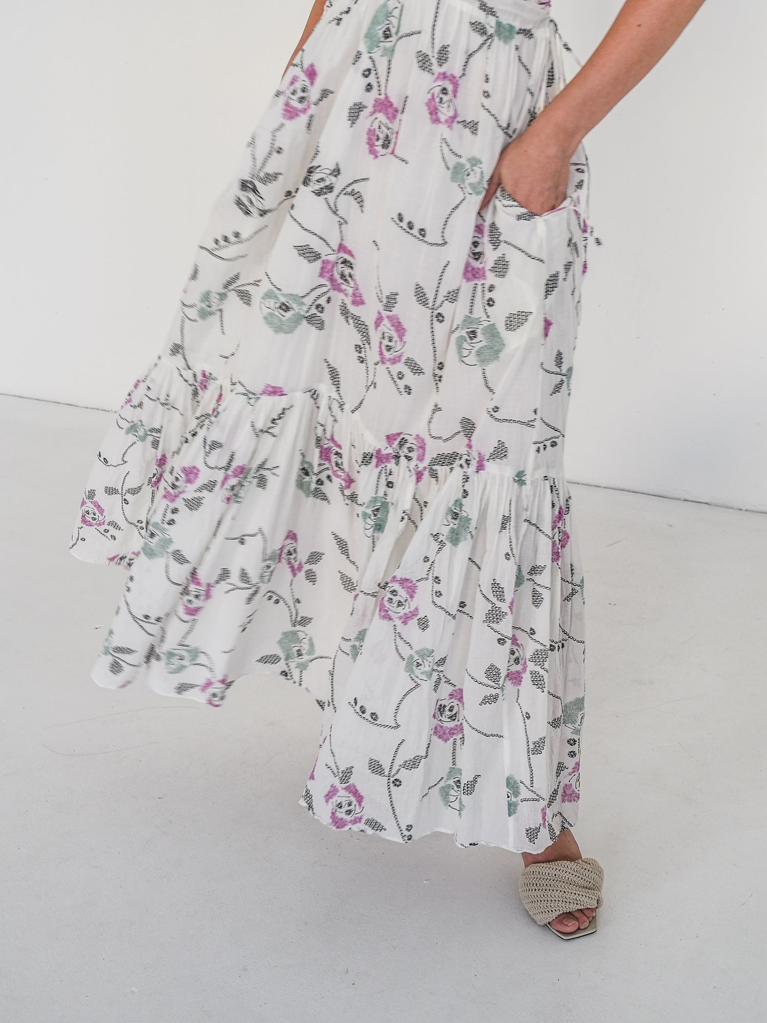 'Giana' Cotton Voile Maxi Dress, Size AU 10