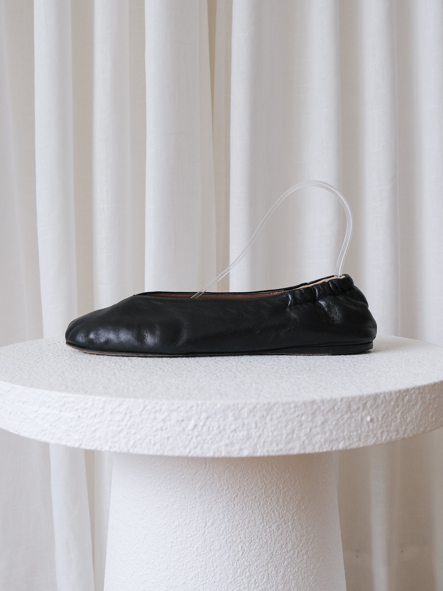 Black Acne Studios 'Oddry' Leather Ballet Flats, Size 39