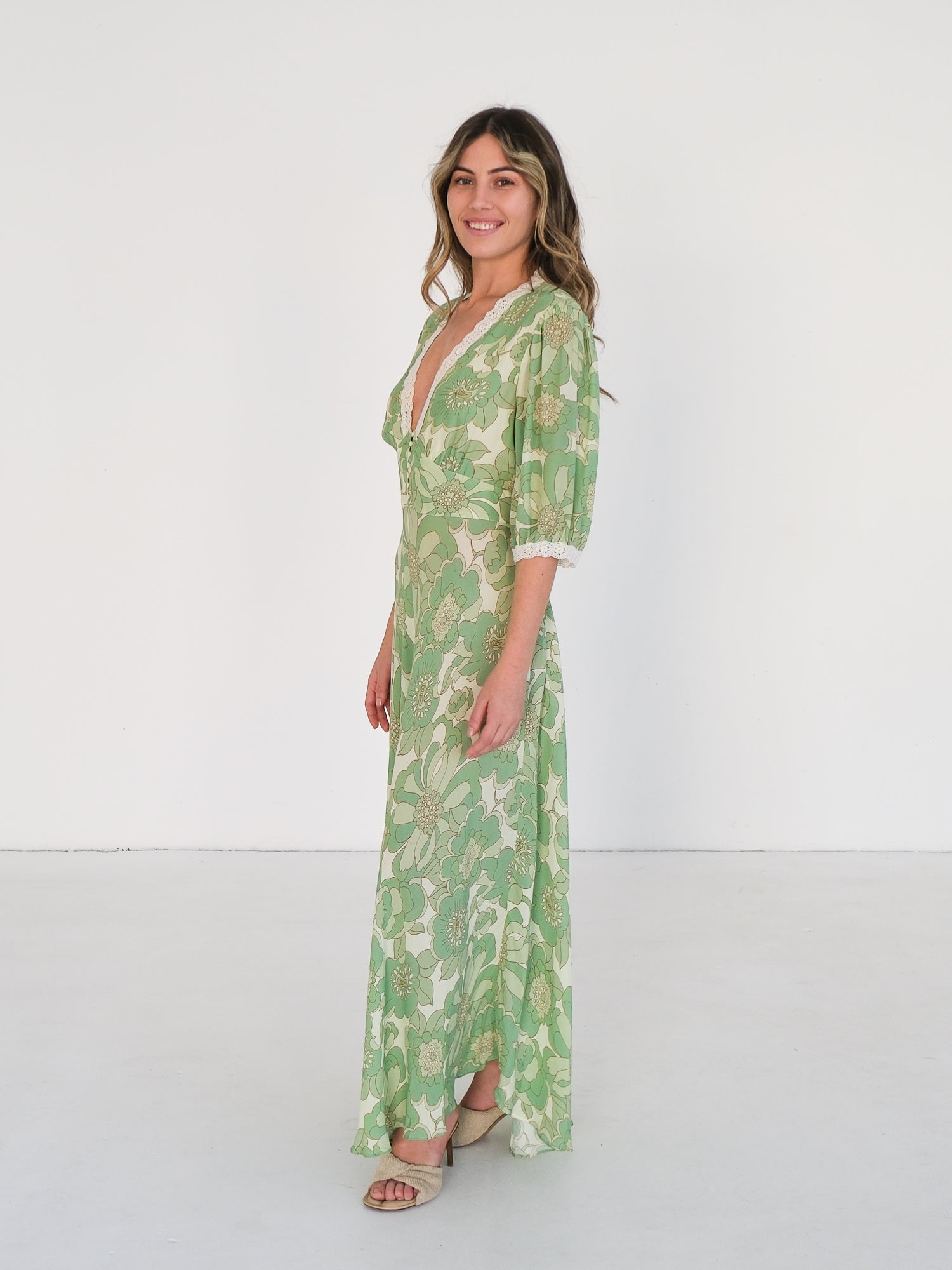 'Juniper' Floral Midi Dress, Size UK 16