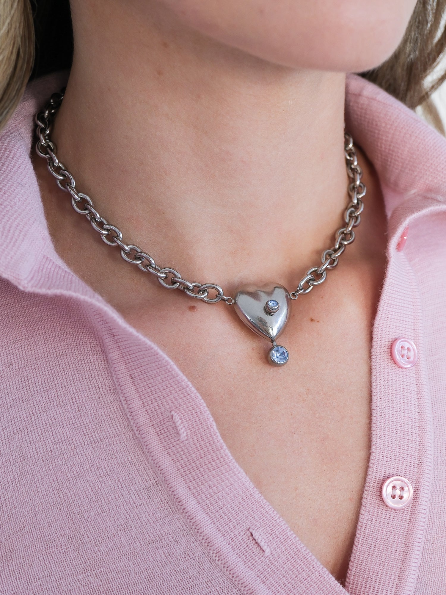 'Max' Crystal Heart Pendant Necklace