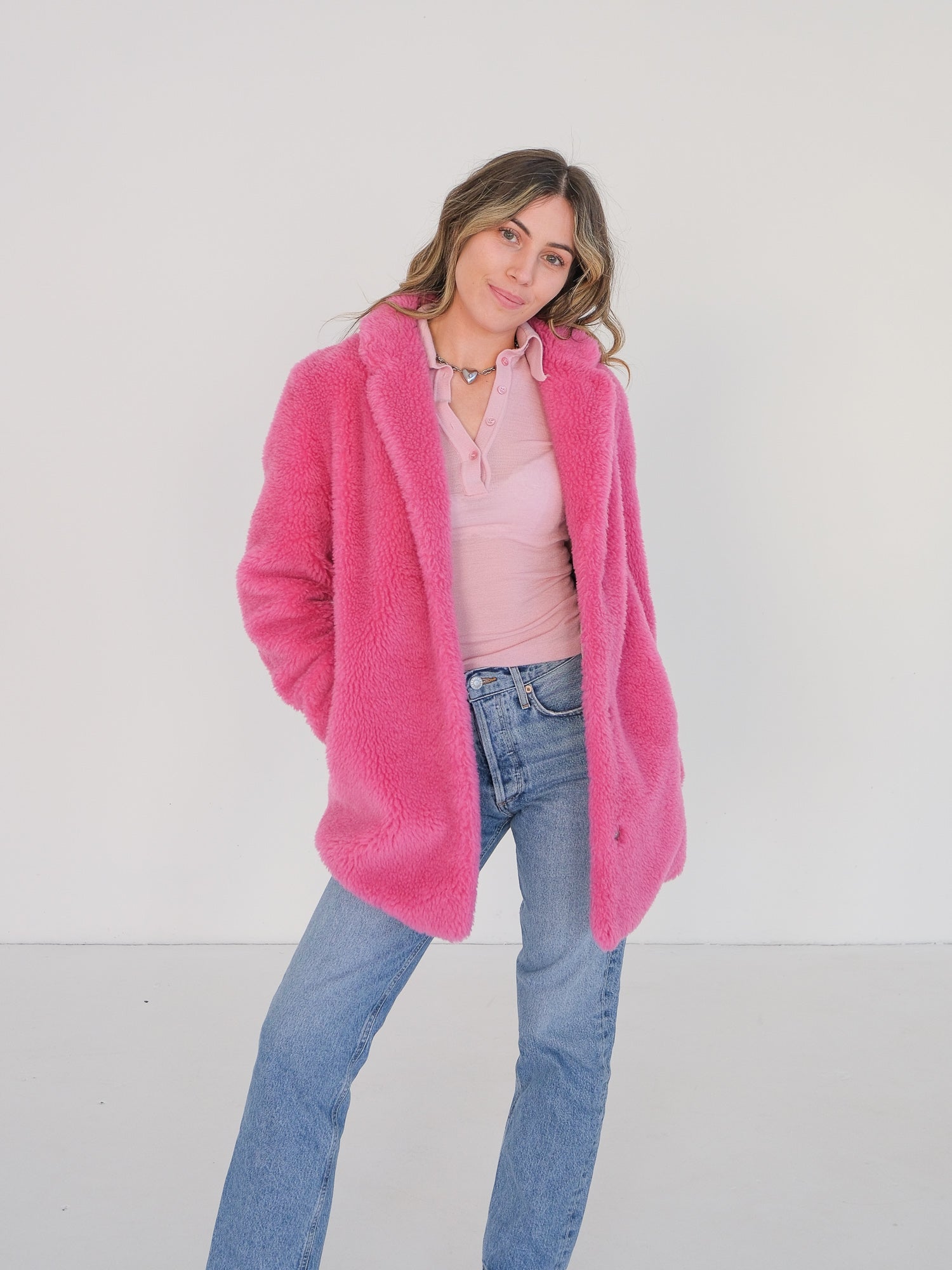 'Dalhia' Faux Fur Teddy Coat, Size FR 34 | AU 6