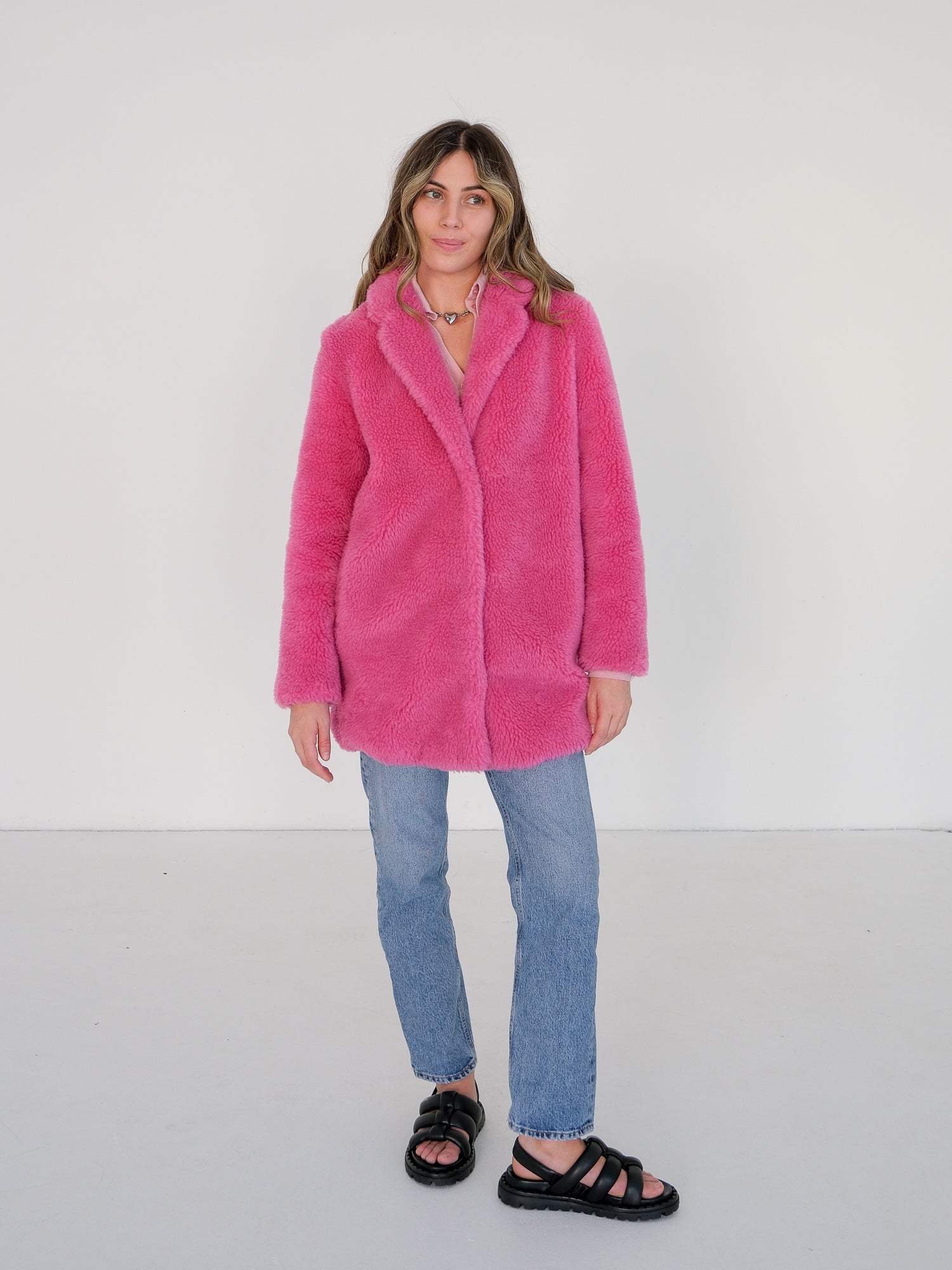'Dalhia' Faux Fur Teddy Coat, Size FR 34 | AU 6