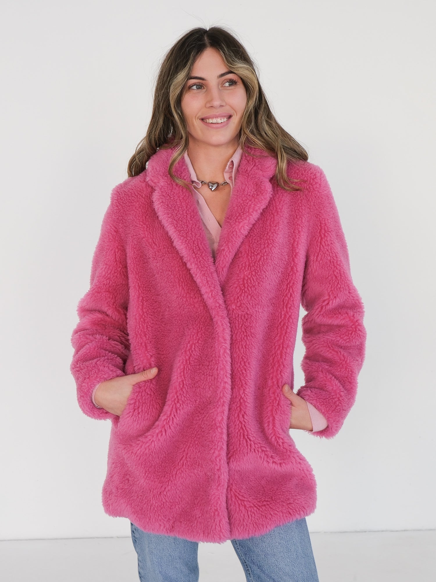 'Dalhia' Faux Fur Teddy Coat, Size FR 34 | AU 6