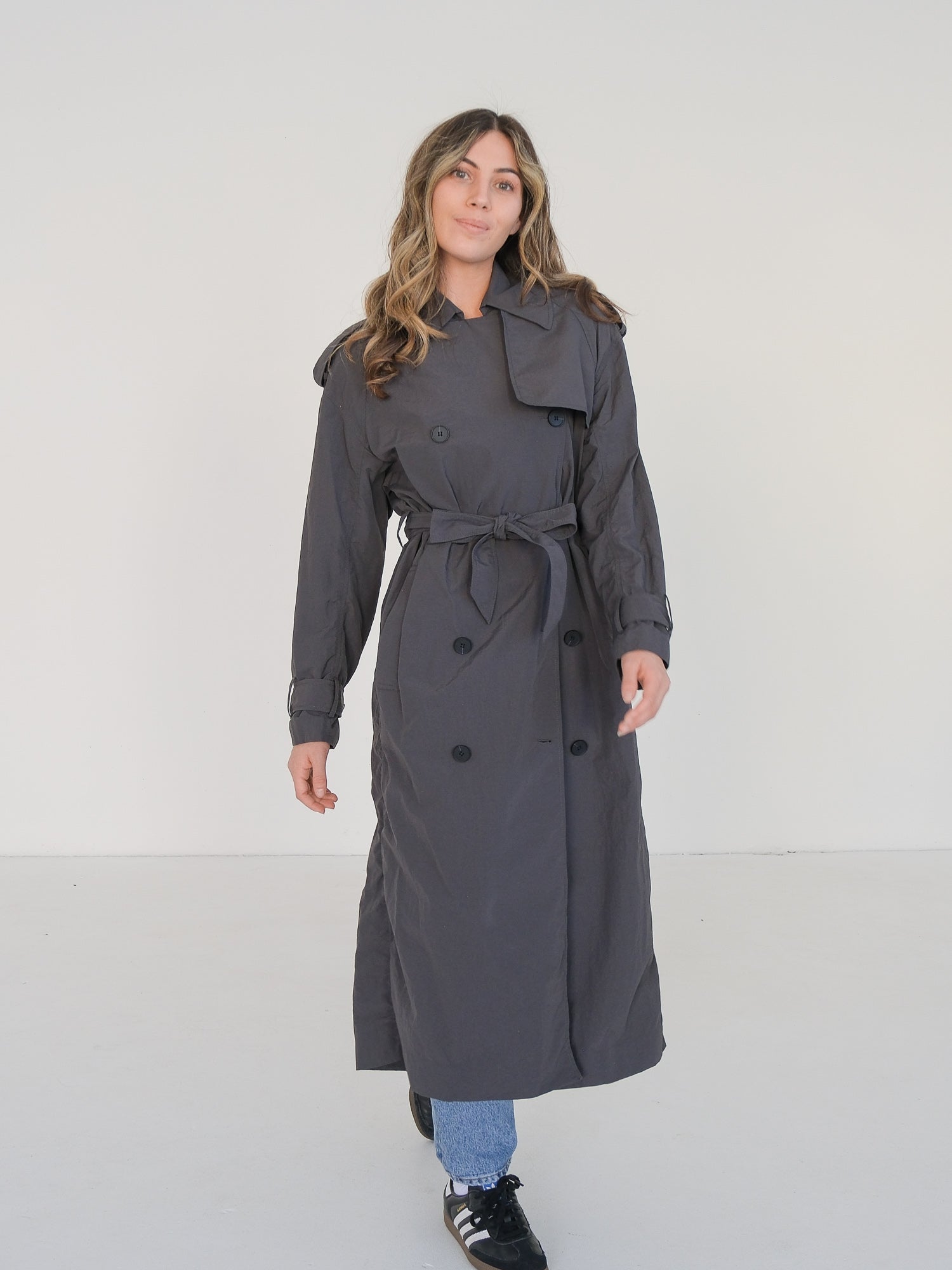 'Kiana' Double Breasted Trench Coat, Size S/M