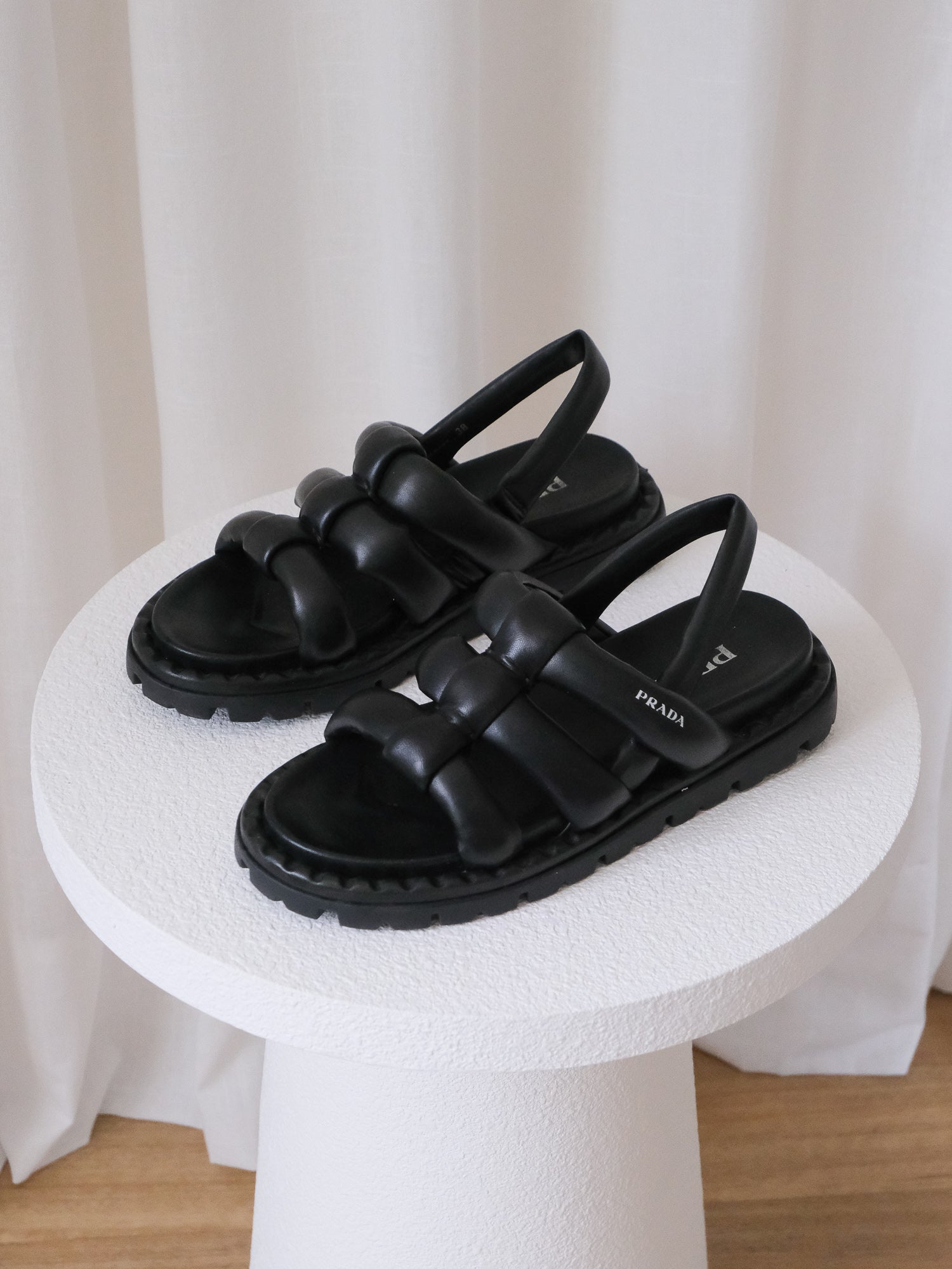 'Blow' Padded Nappa Slingback Sandals, Size IT 38