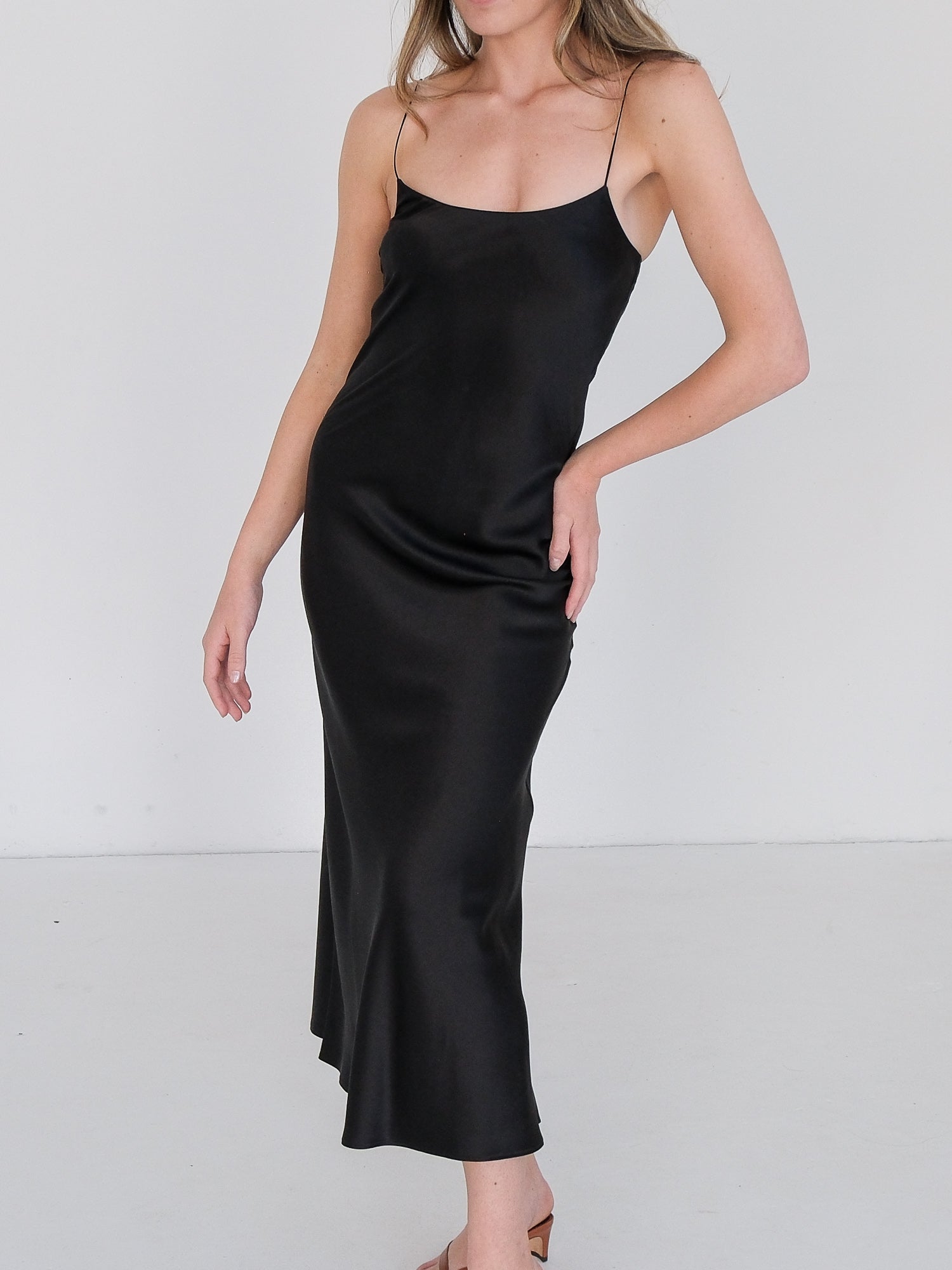 'The Carolyn' Silk Slip Midi Dress, Size 2 | AU 8