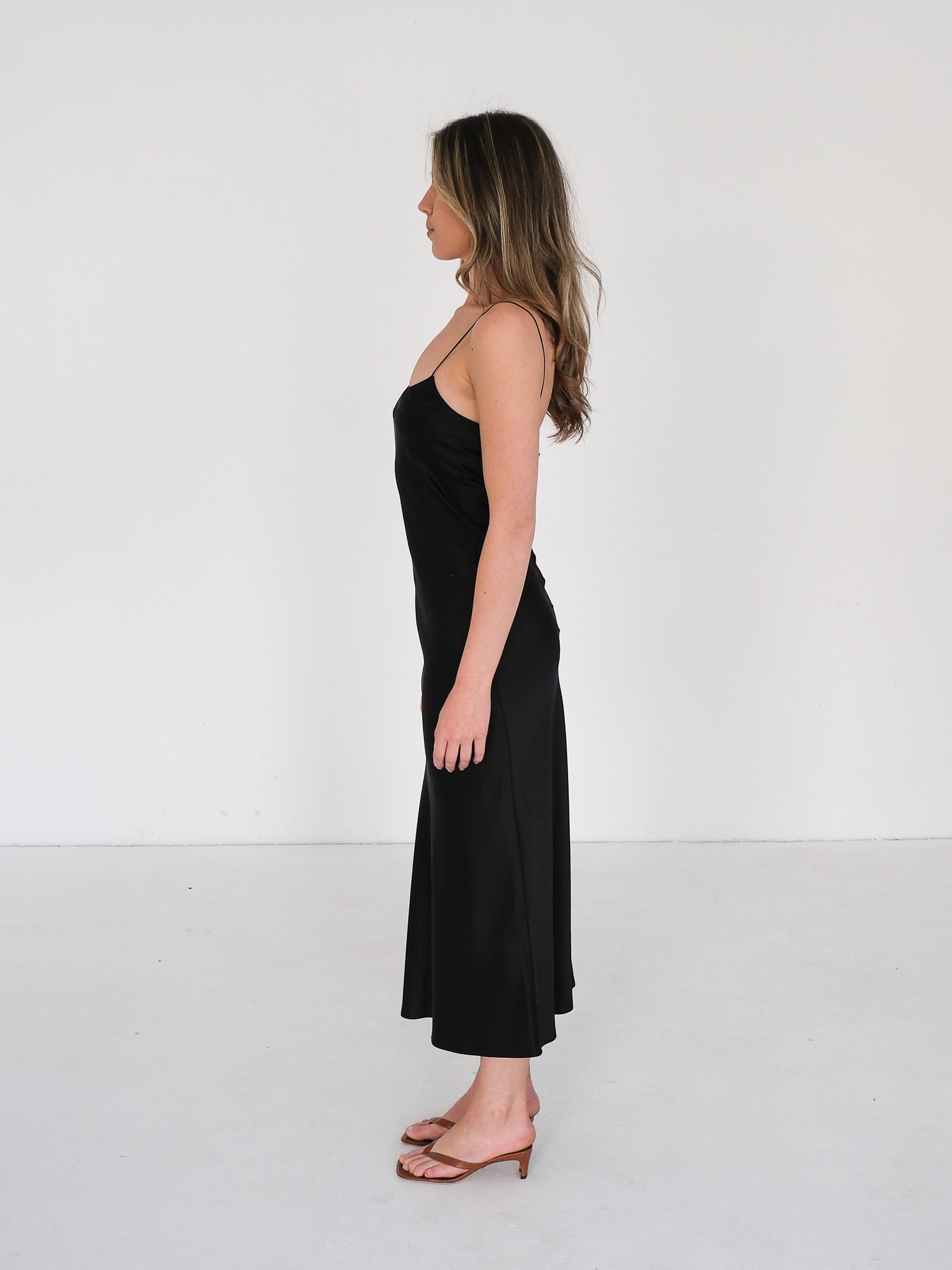 'The Carolyn' Silk Slip Midi Dress, Size 2 | AU 8