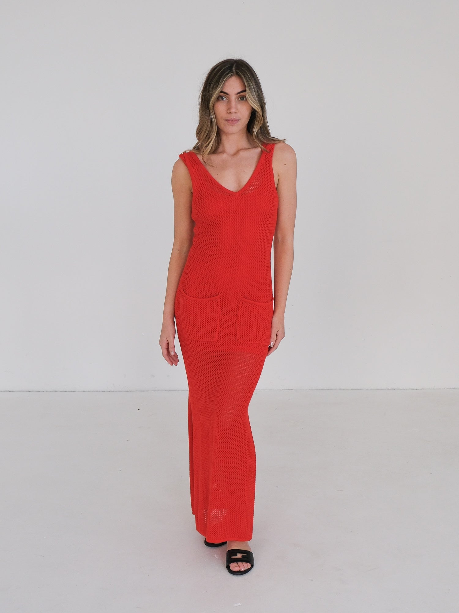 'Current' Cotton-Blend Knit Midi Dress, Size S