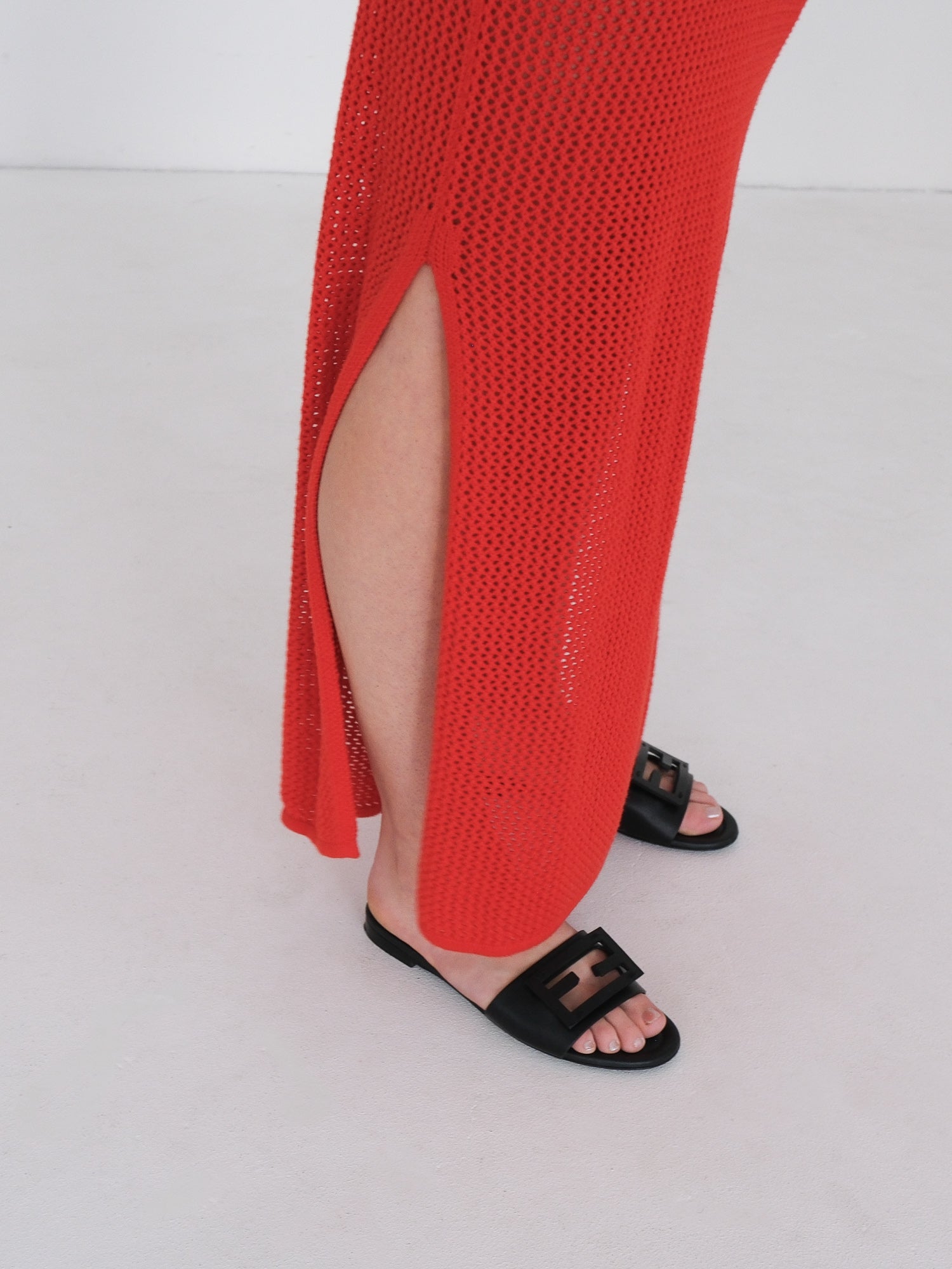 'Current' Cotton-Blend Knit Midi Dress, Size S