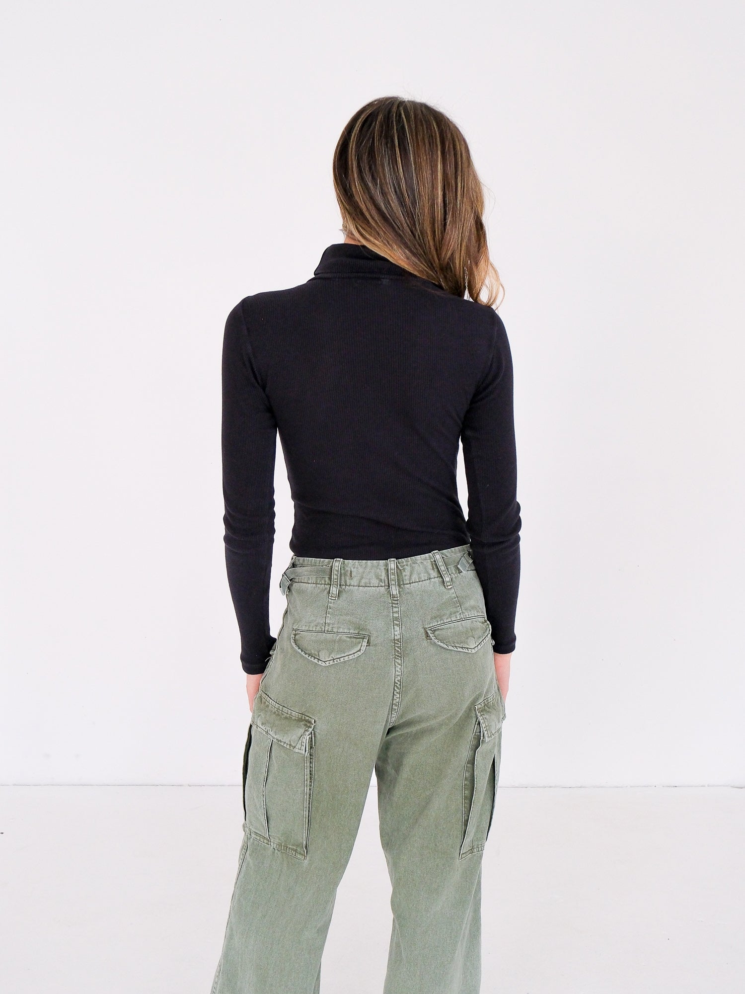Rib Turtleneck Bodysuit, Size S