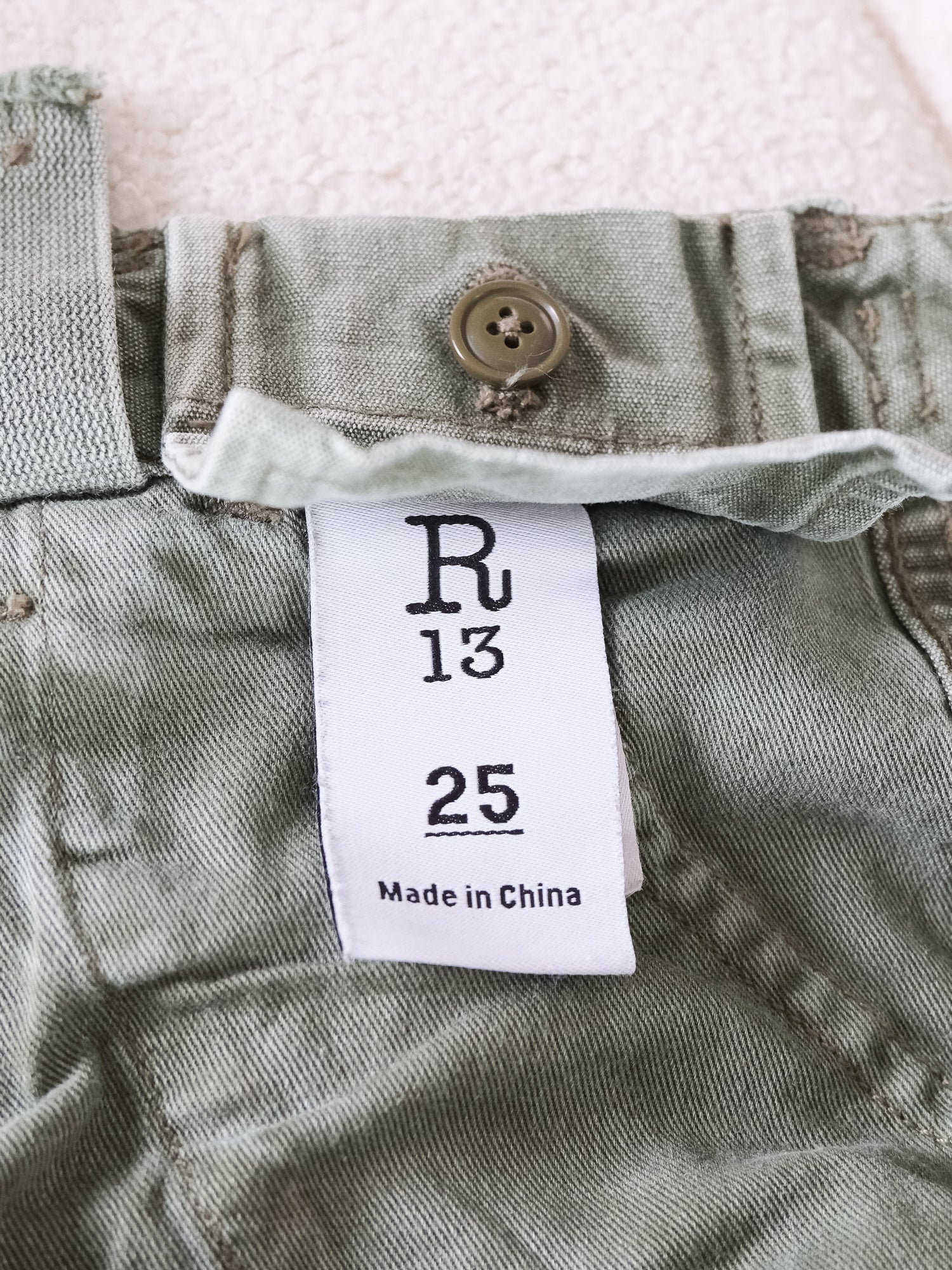 Wide Leg Cotton-twill Cargo Pants, Size 25