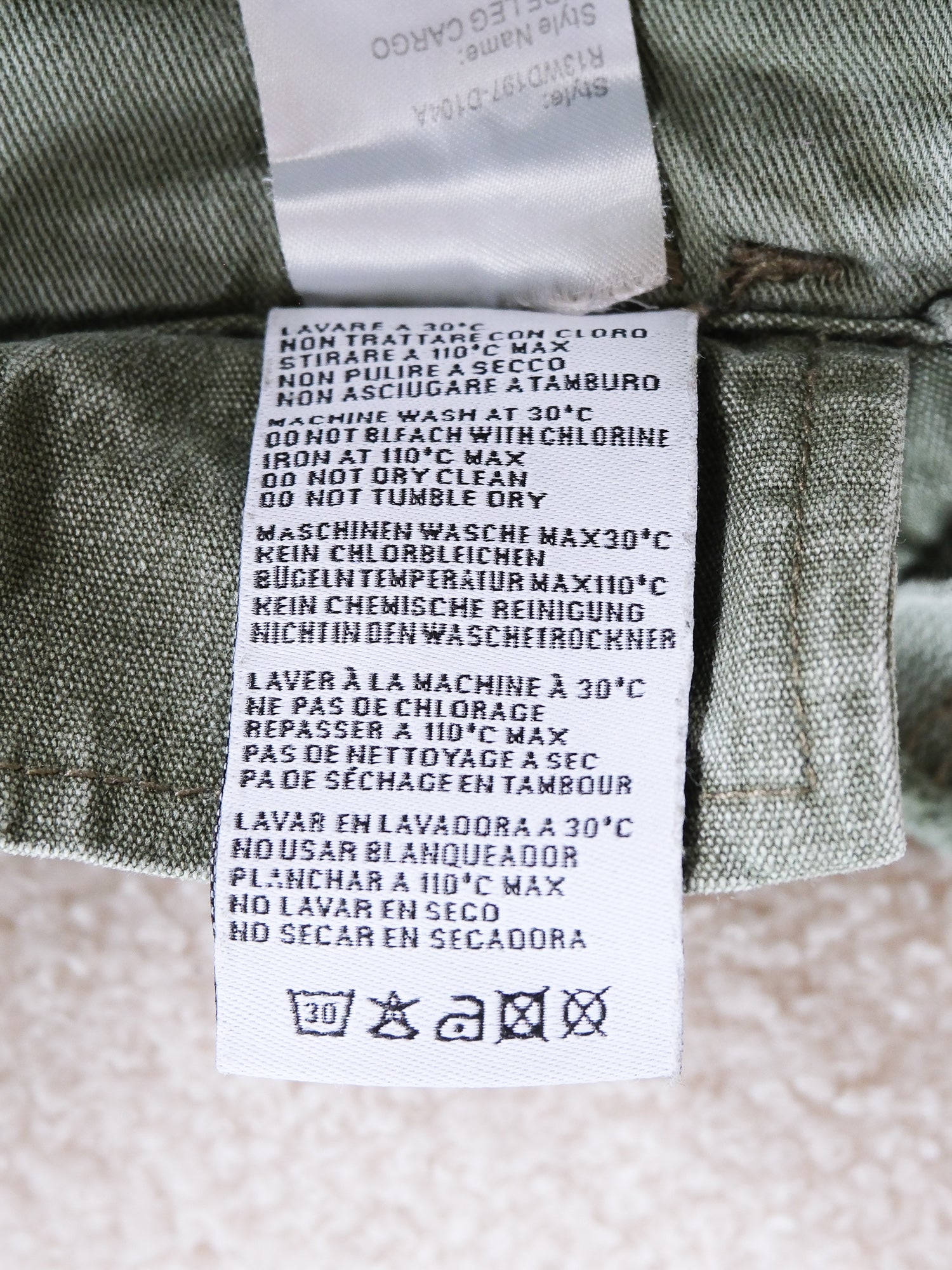 Wide Leg Cotton-twill Cargo Pants, Size 25