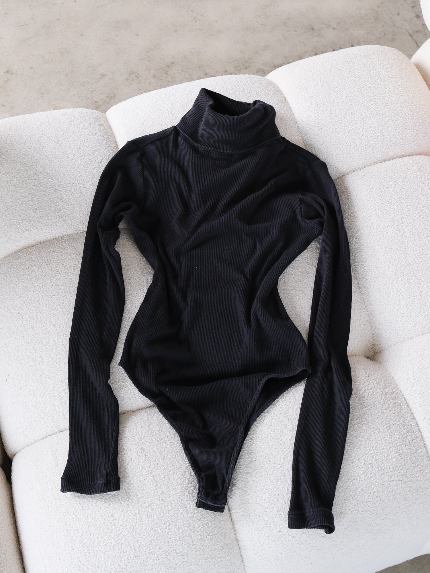Rib Turtleneck Bodysuit, Size S