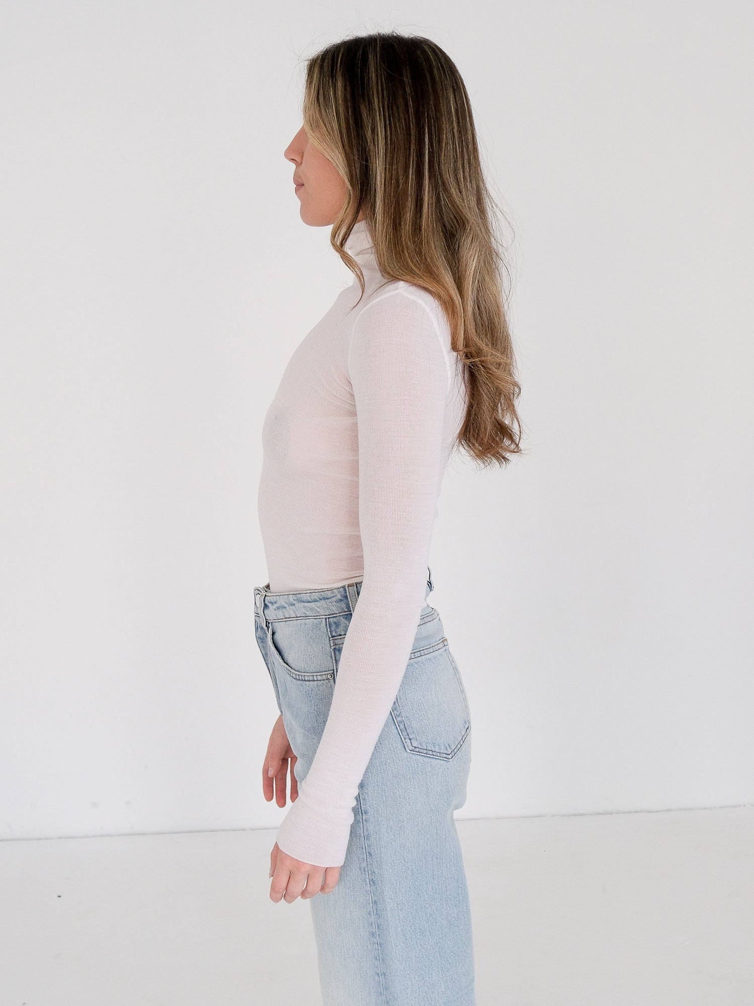 Babywool Extrafine Merino Knit Turtleneck Sweater, Size S