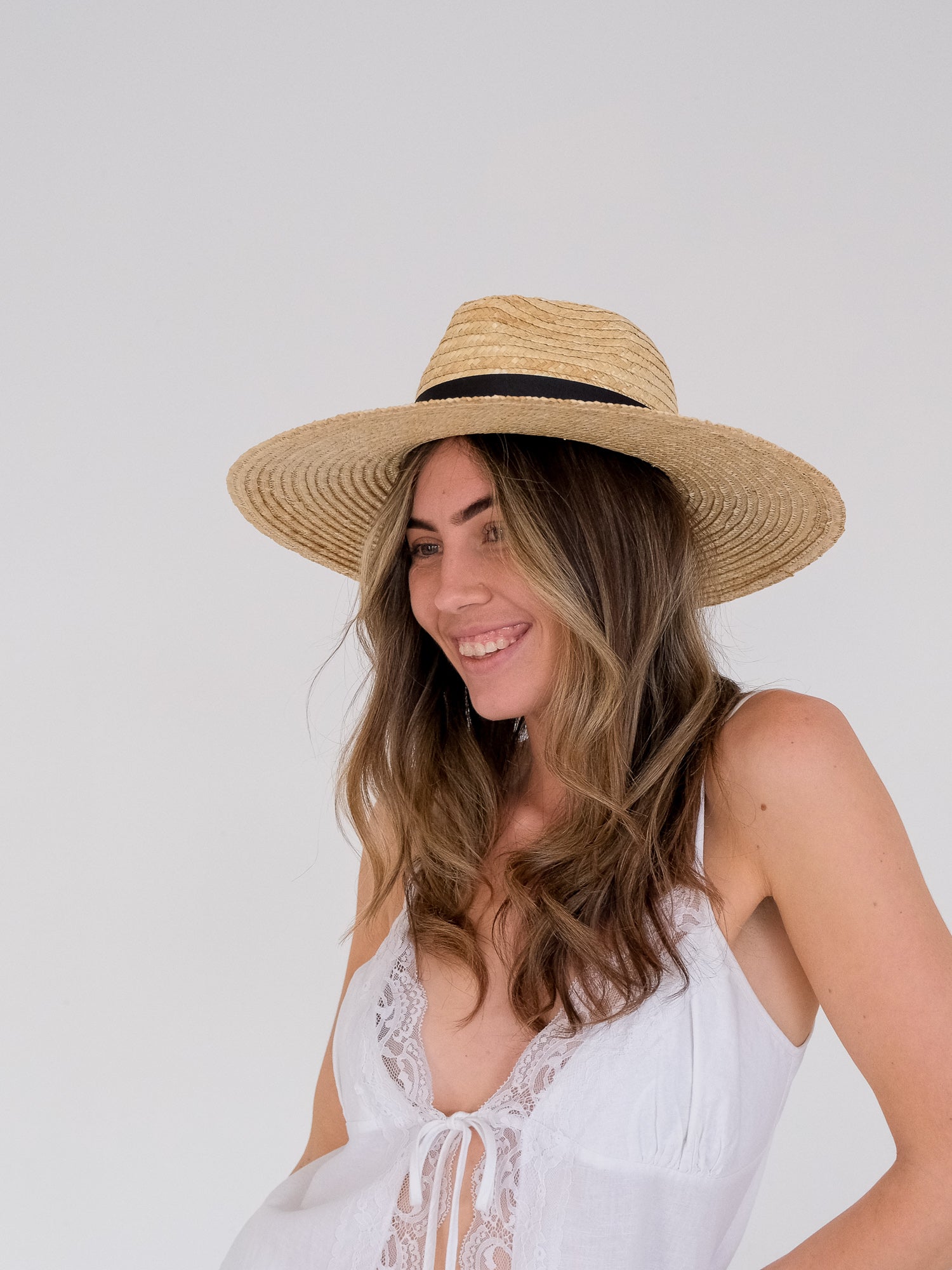 'The Spencer' Wide Brimmed Straw Fedora Hat, Size S | 55cm