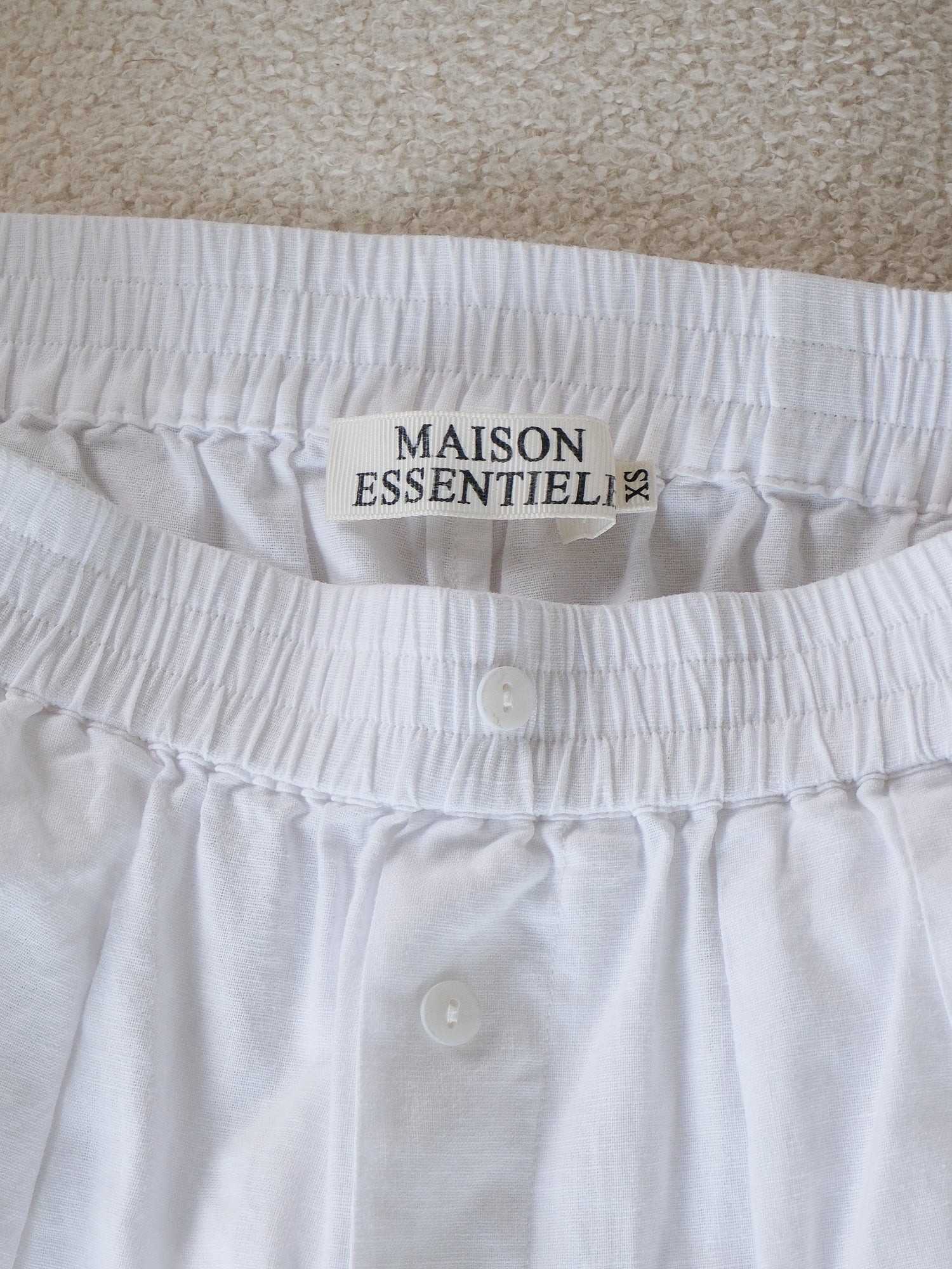 Cotton-Linen Wide Leg Pants, Size XS