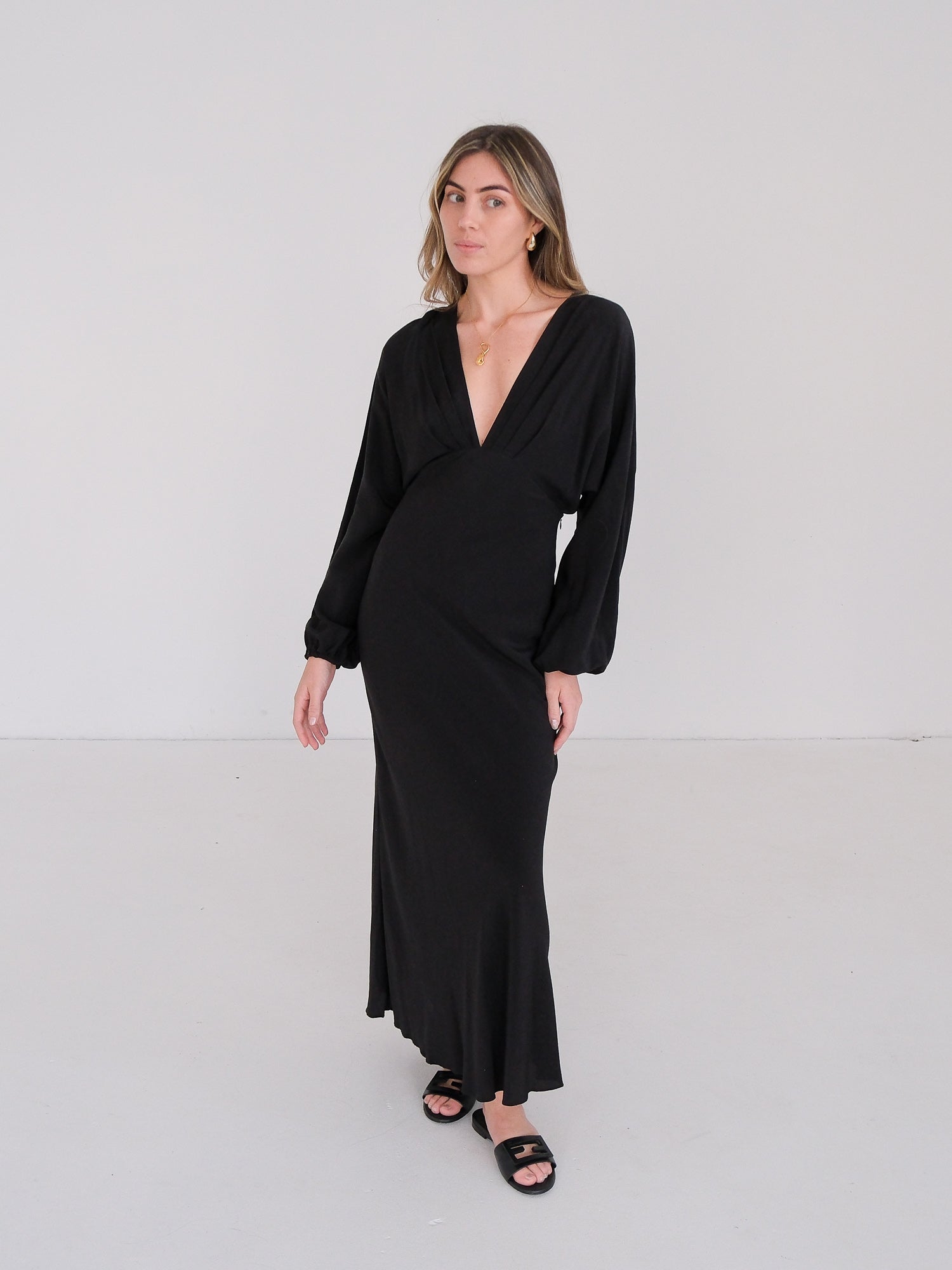 'Magyar' Bias Cut Silk Maxi Dress, Size 2 | AU 8