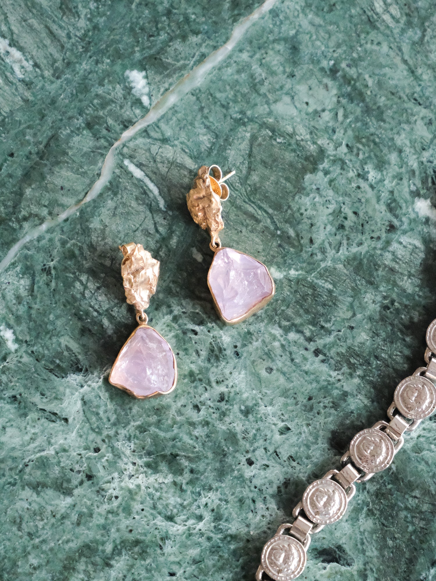 'The Holy Mountain' 18K Gold Plated Quartz Earrings