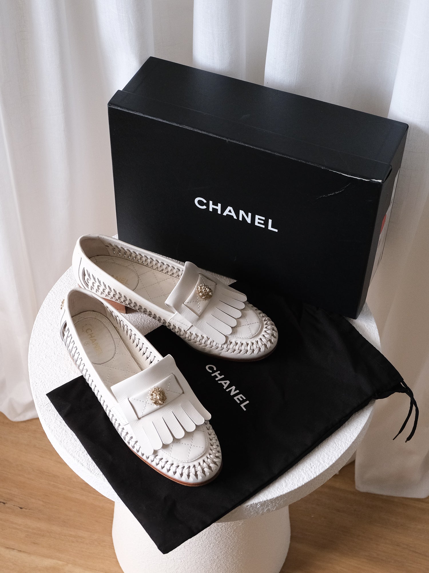 'Leo Lion' Cruise 2018 Woven Leather Loafers, Size 37C