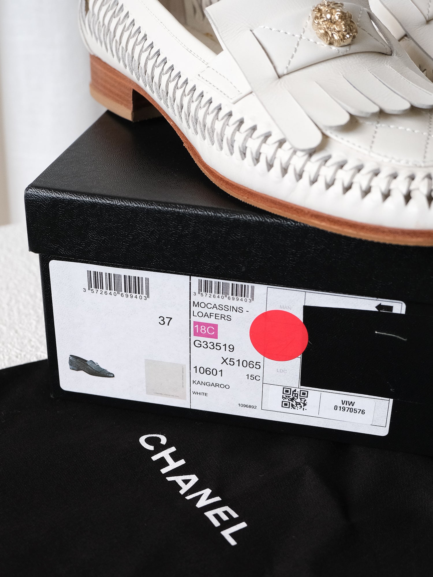 'Leo Lion' Cruise 2018 Woven Leather Loafers, Size 37C