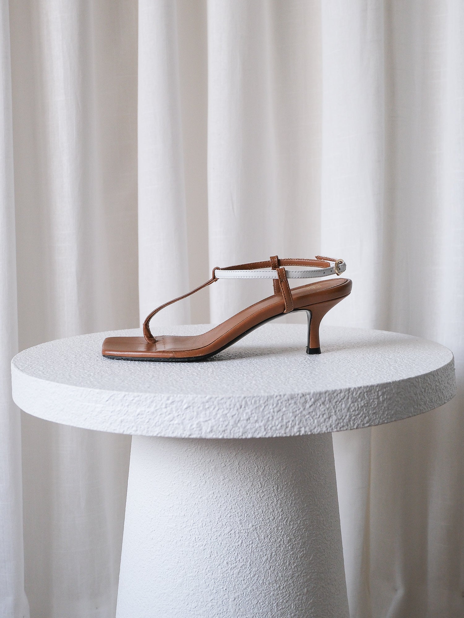 'The Bicolor' Leather Slingback Sandals, Size 36