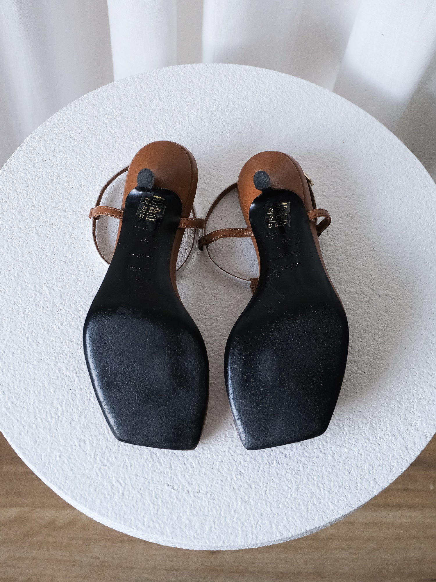 'The Bicolor' Leather Slingback Sandals, Size 36