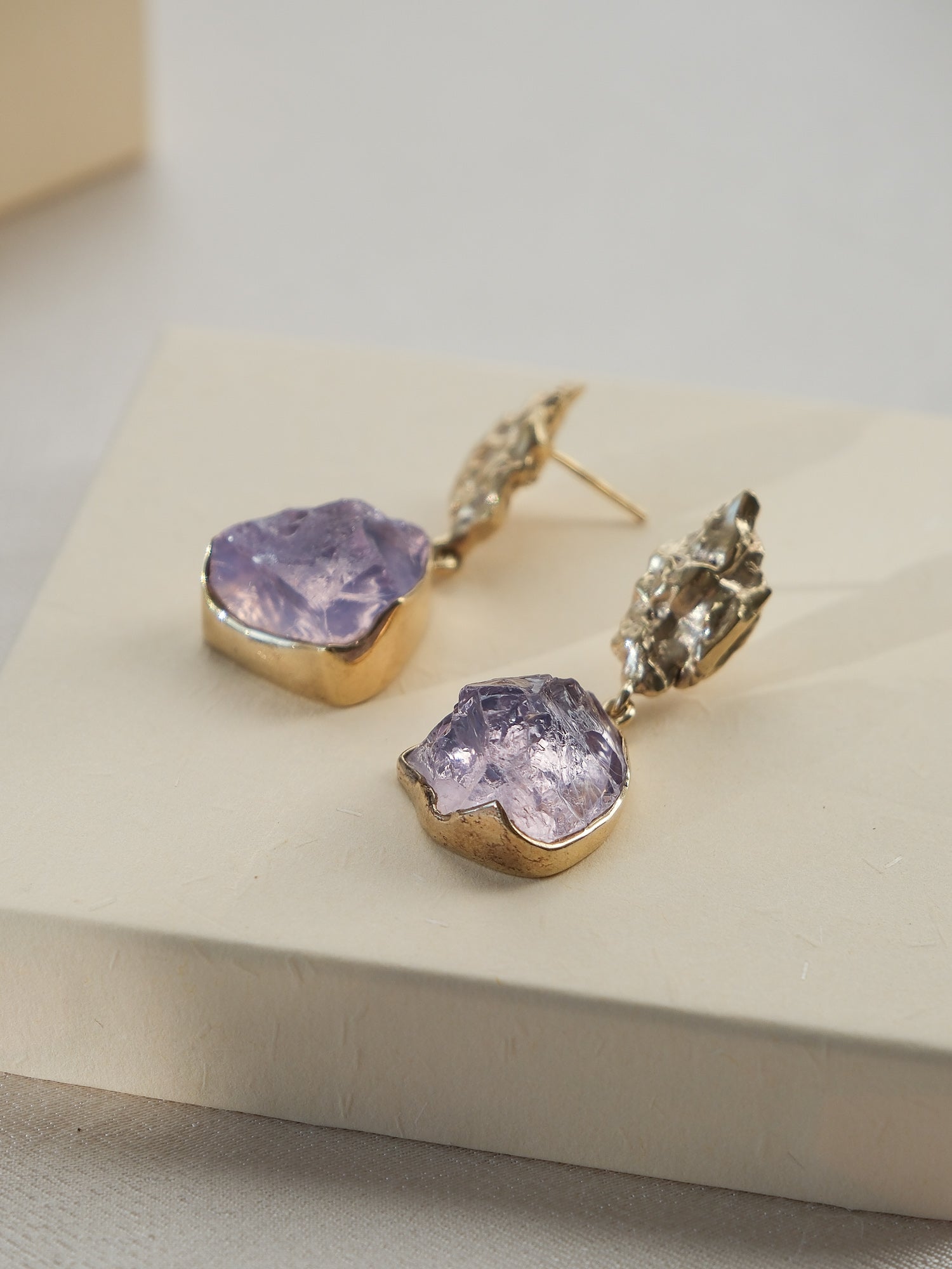 'The Holy Mountain' 18K Gold Plated Quartz Earrings