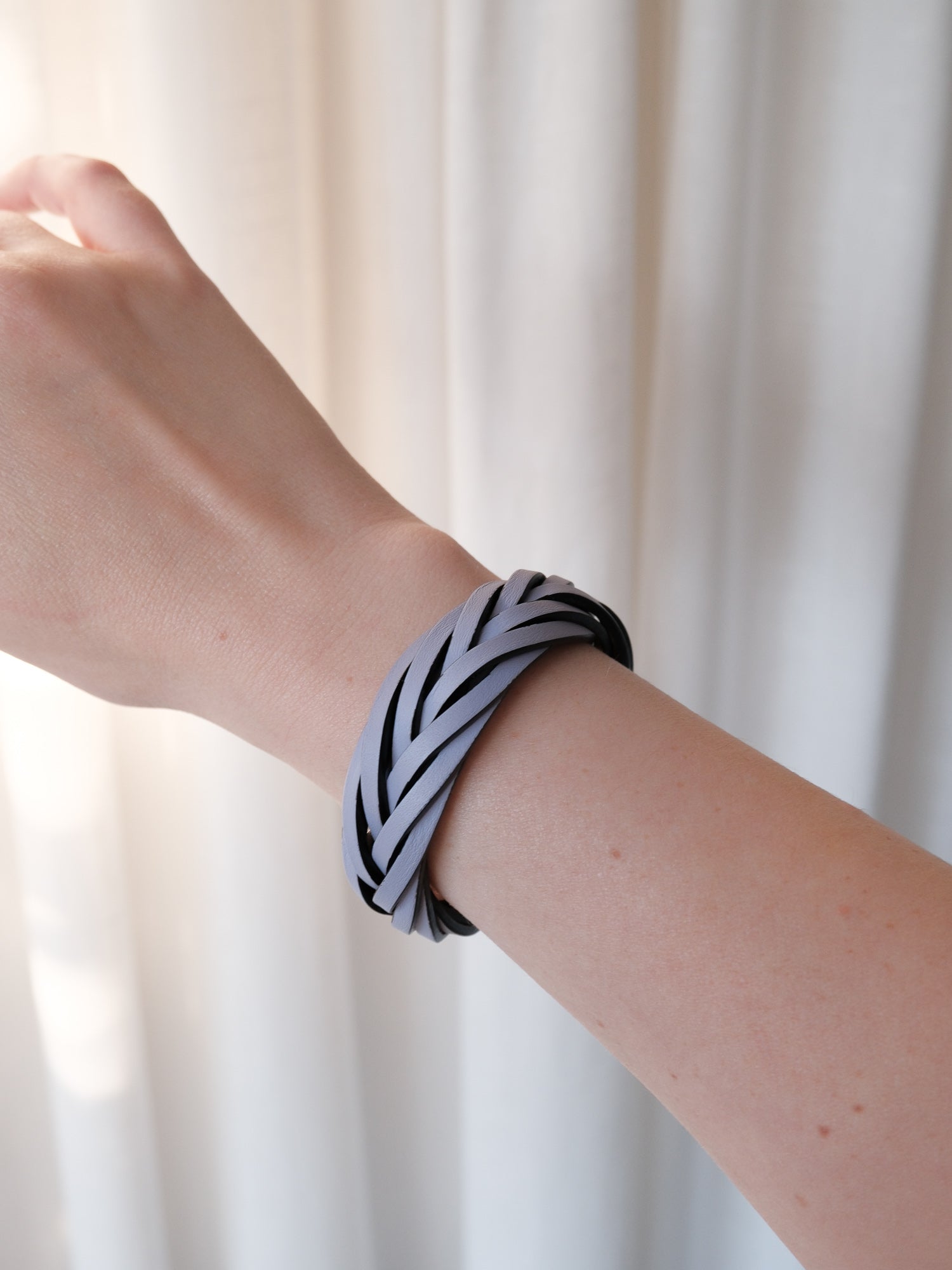 'Paula’s Ibiza' Braided Logo-Embossed Leather Bangle