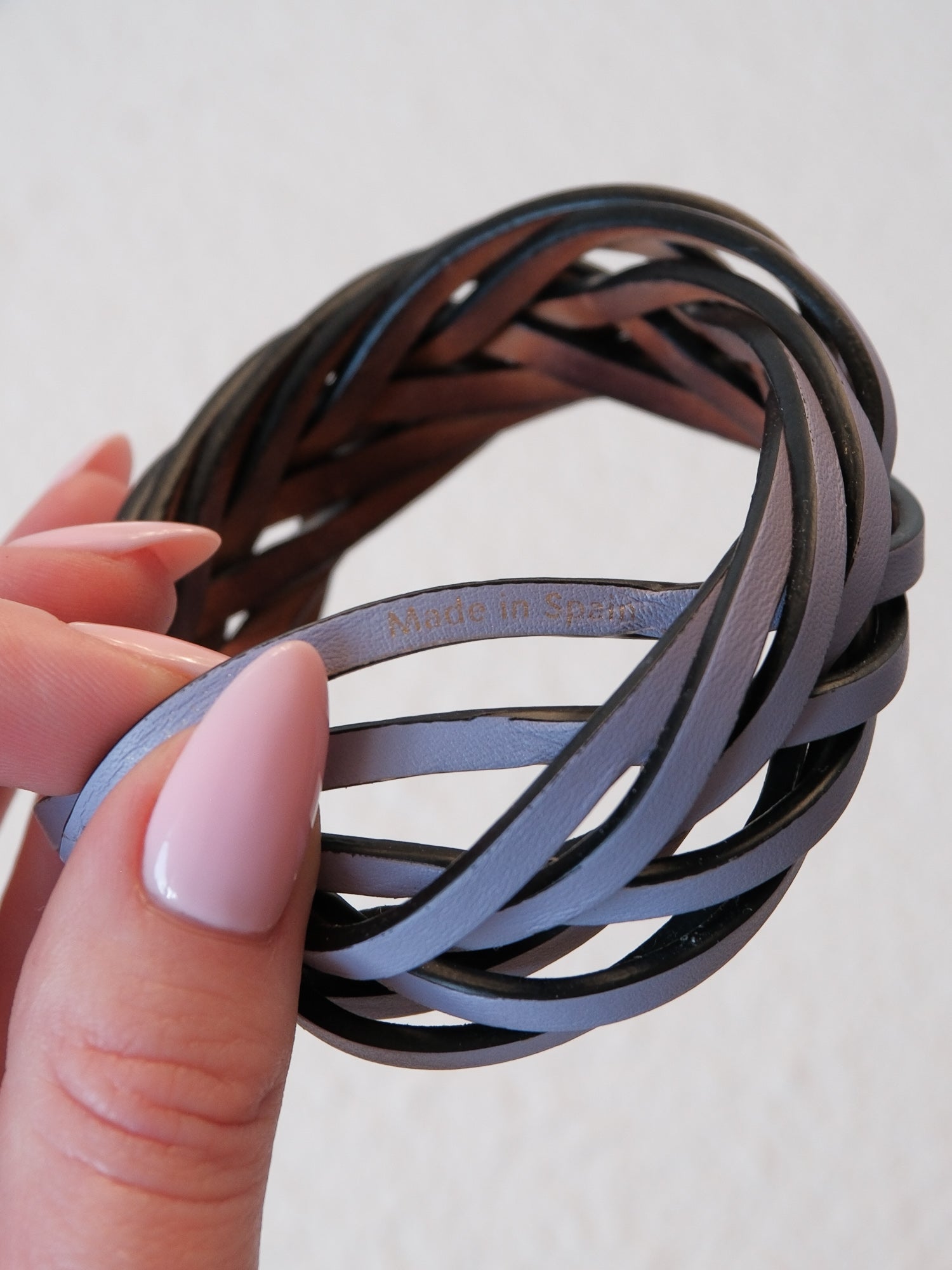 'Paula’s Ibiza' Braided Logo-Embossed Leather Bangle