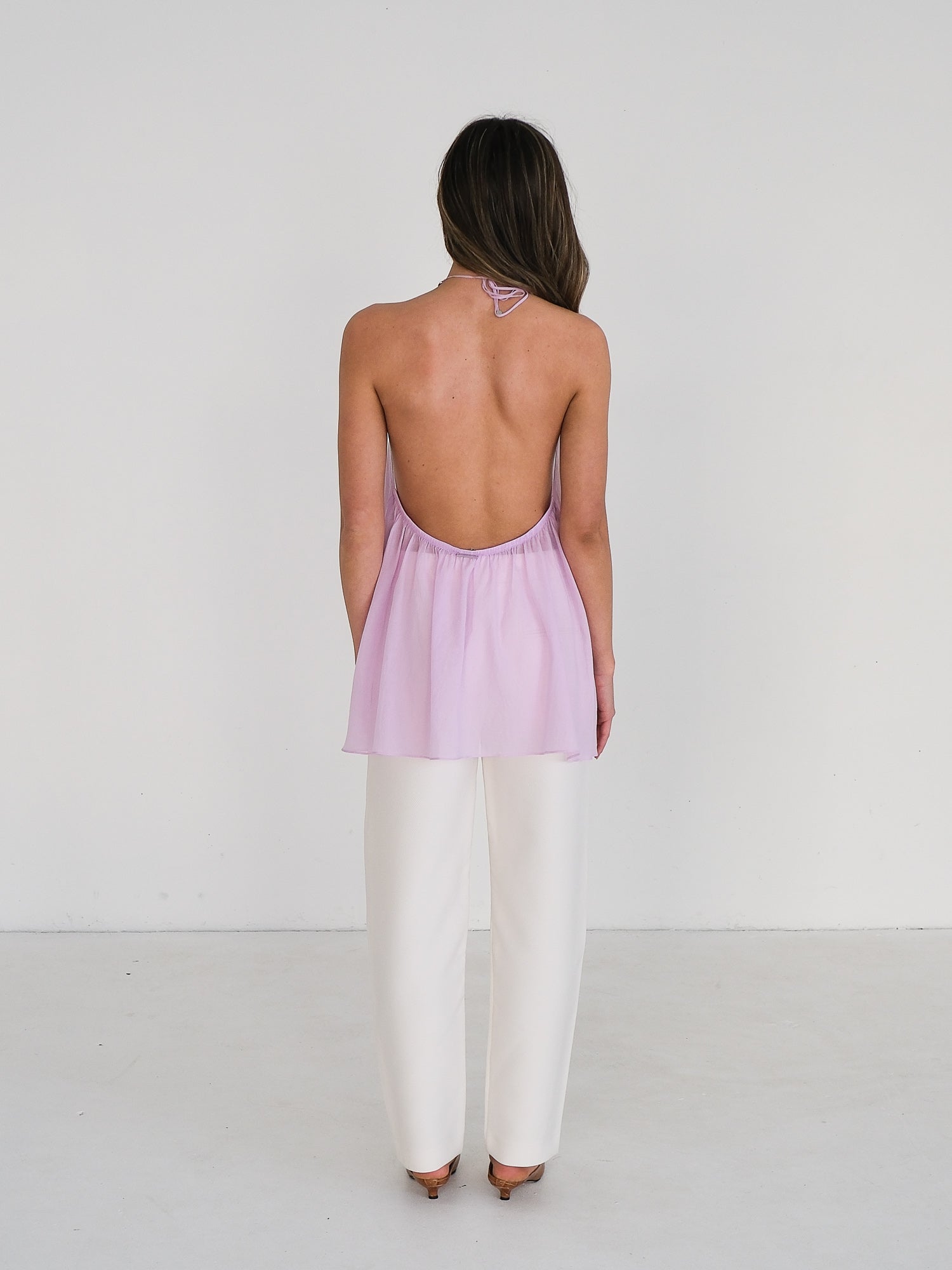 'Falabella' Cotton Halter Cover-up Mini Dress, Size S