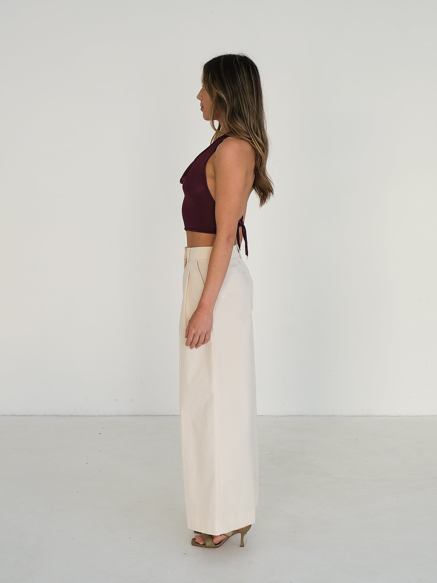 'Cinnabar' Knit Halter Top, Size S