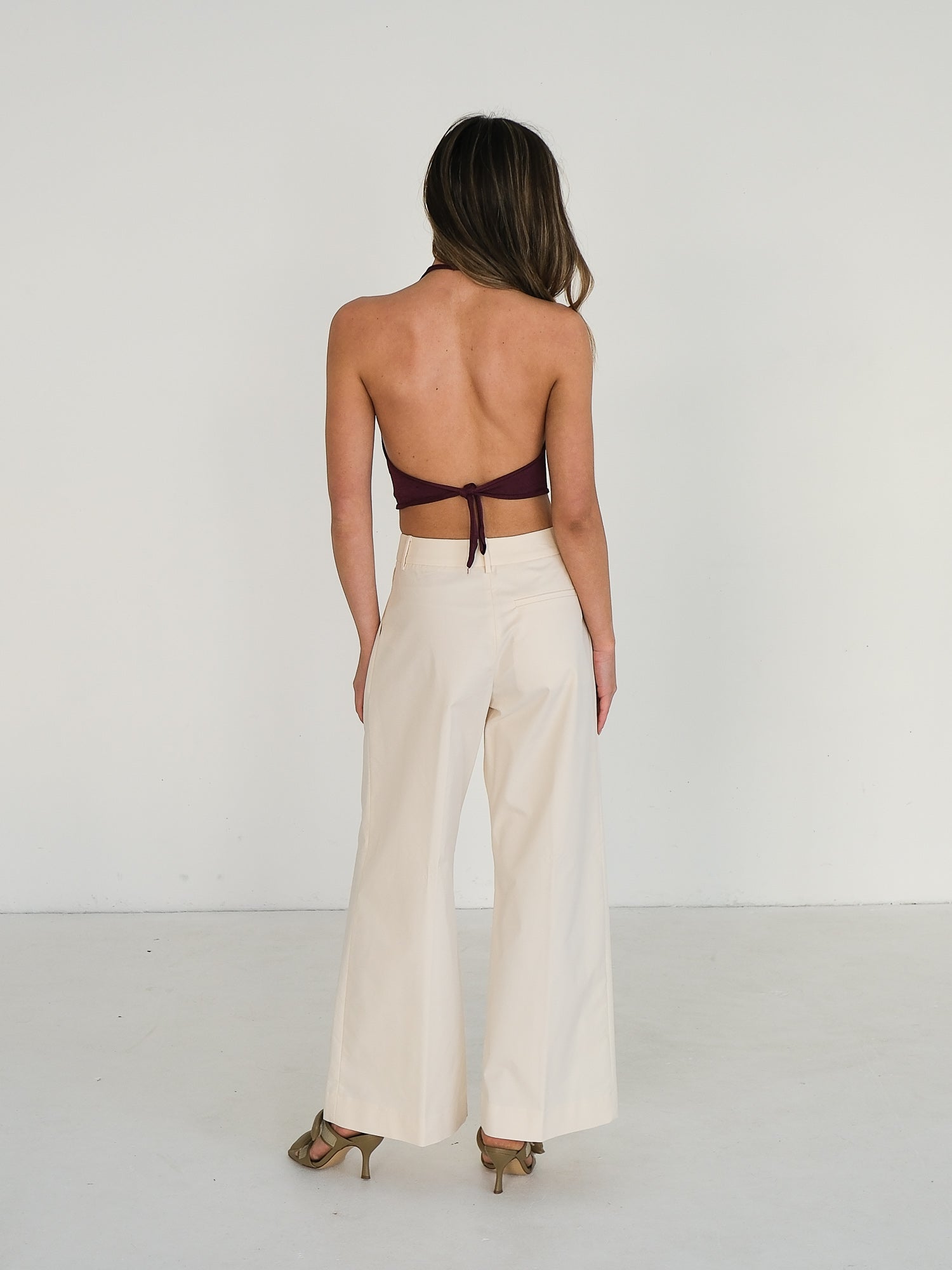 'Cinnabar' Knit Halter Top, Size S