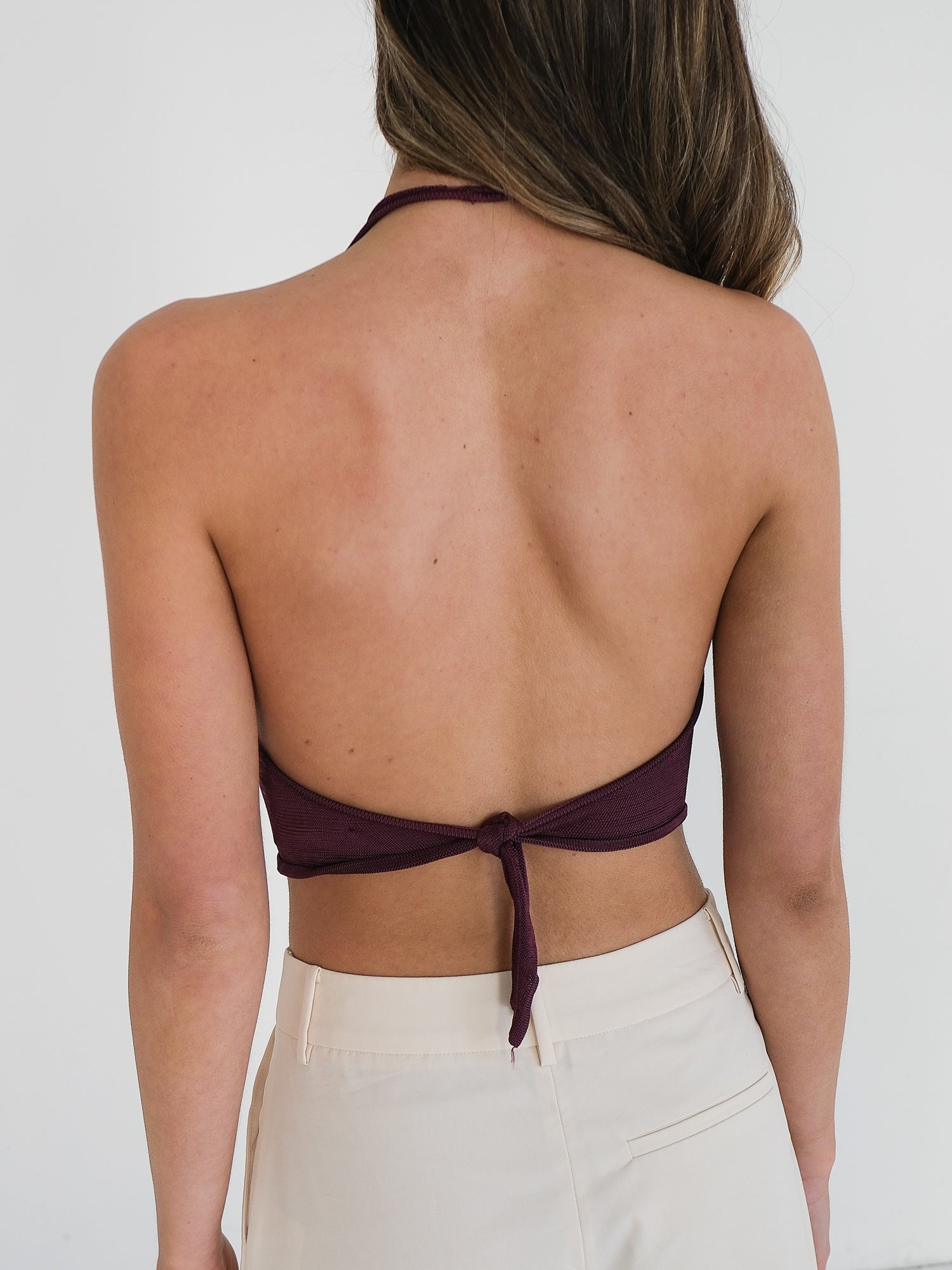 'Cinnabar' Knit Halter Top, Size S
