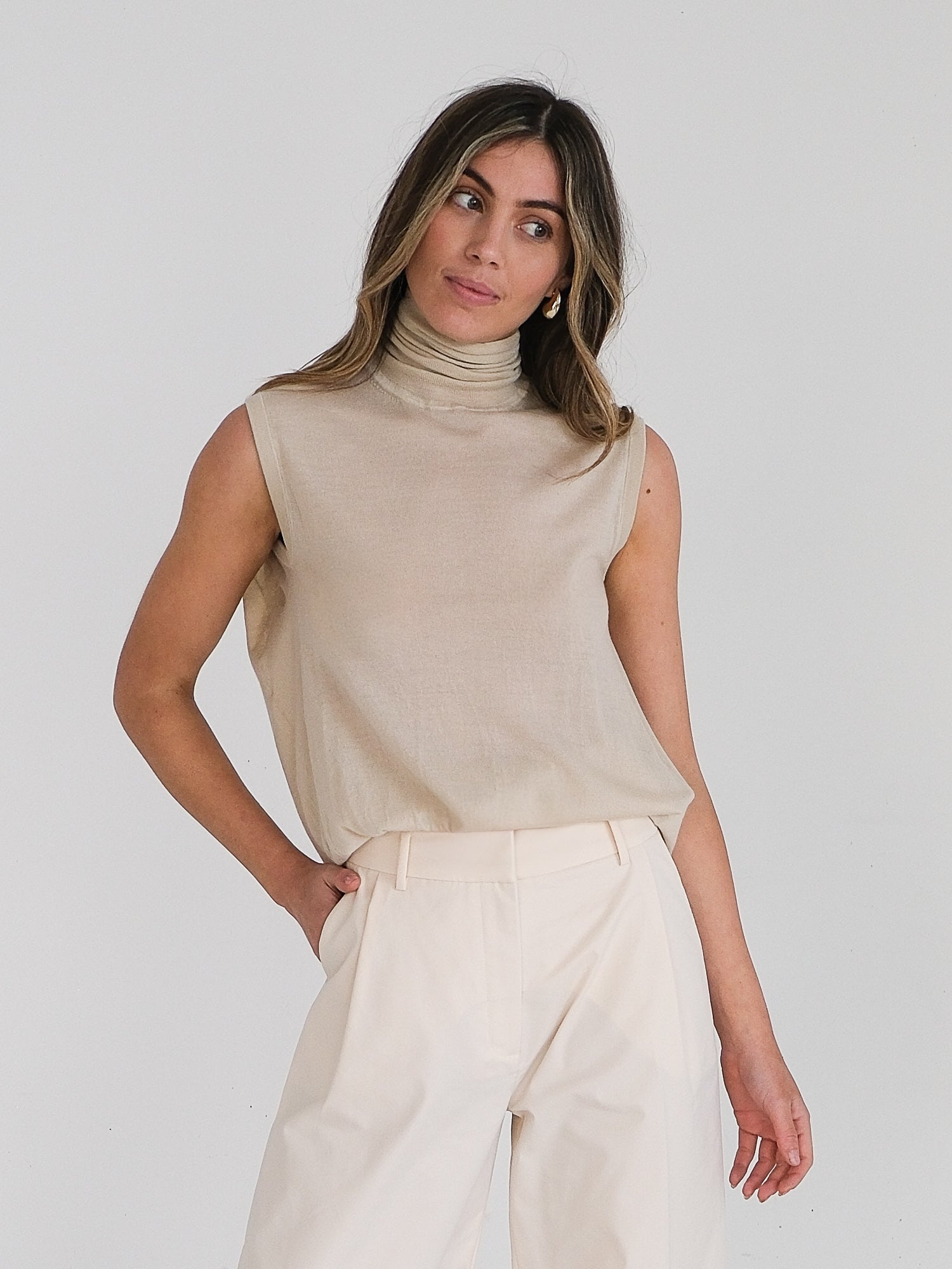 Fine Merino Cocoon Knit Top, Size XS