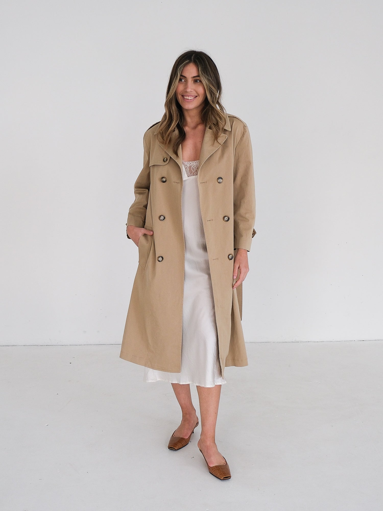 Double Breasted Trench Coat, Size M | FR 40