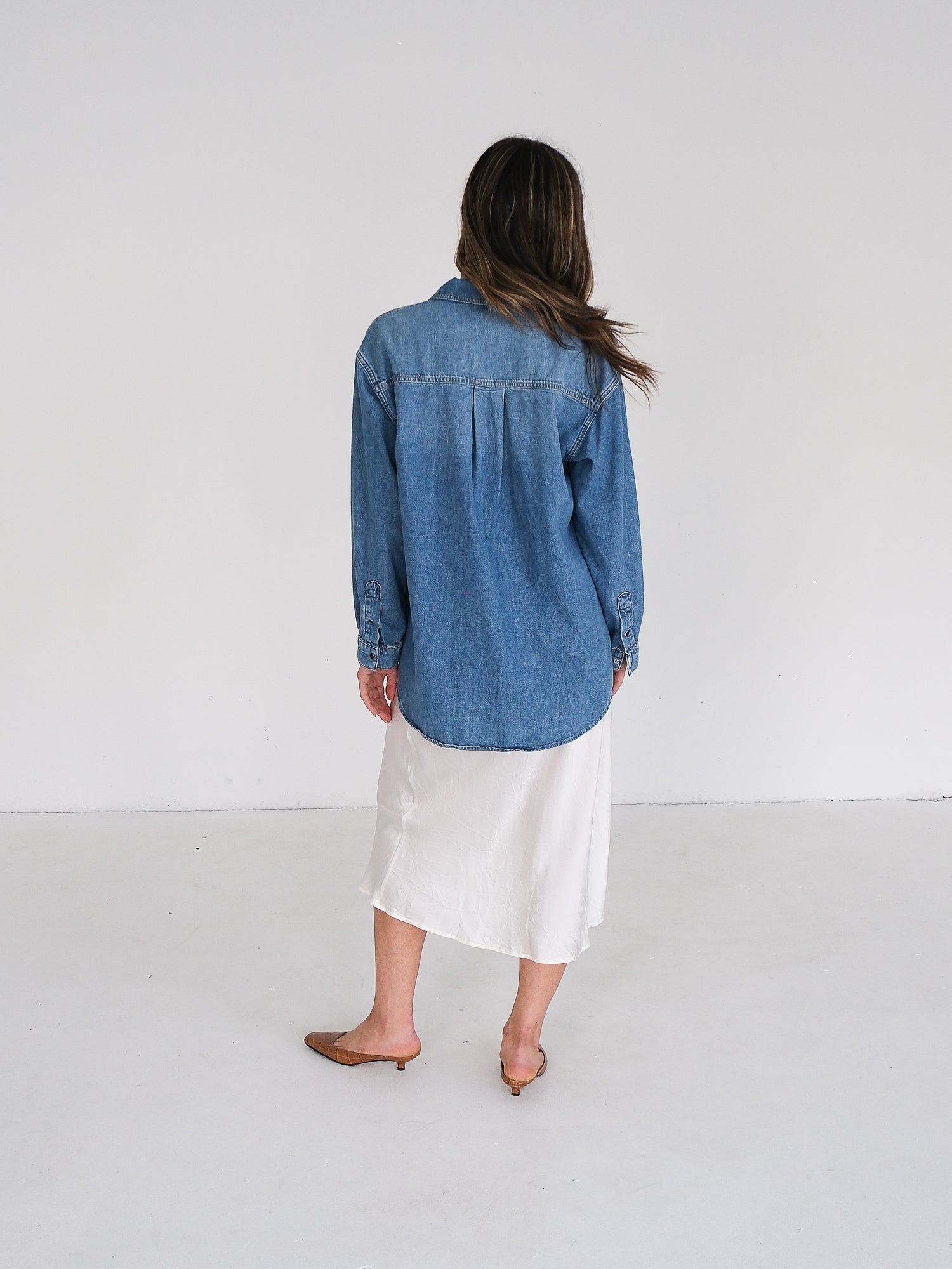 'Sloan' Oversized Denim Shirt, Size XS