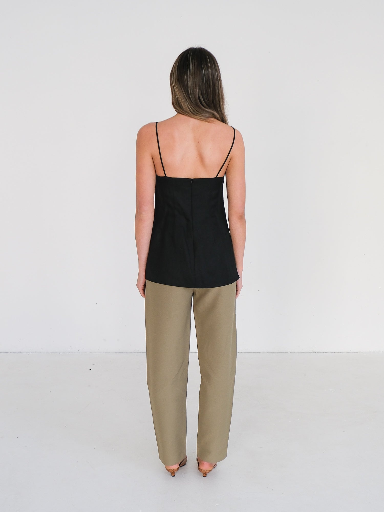 Twist-front Twill Camisole Top, Size S | AU 8