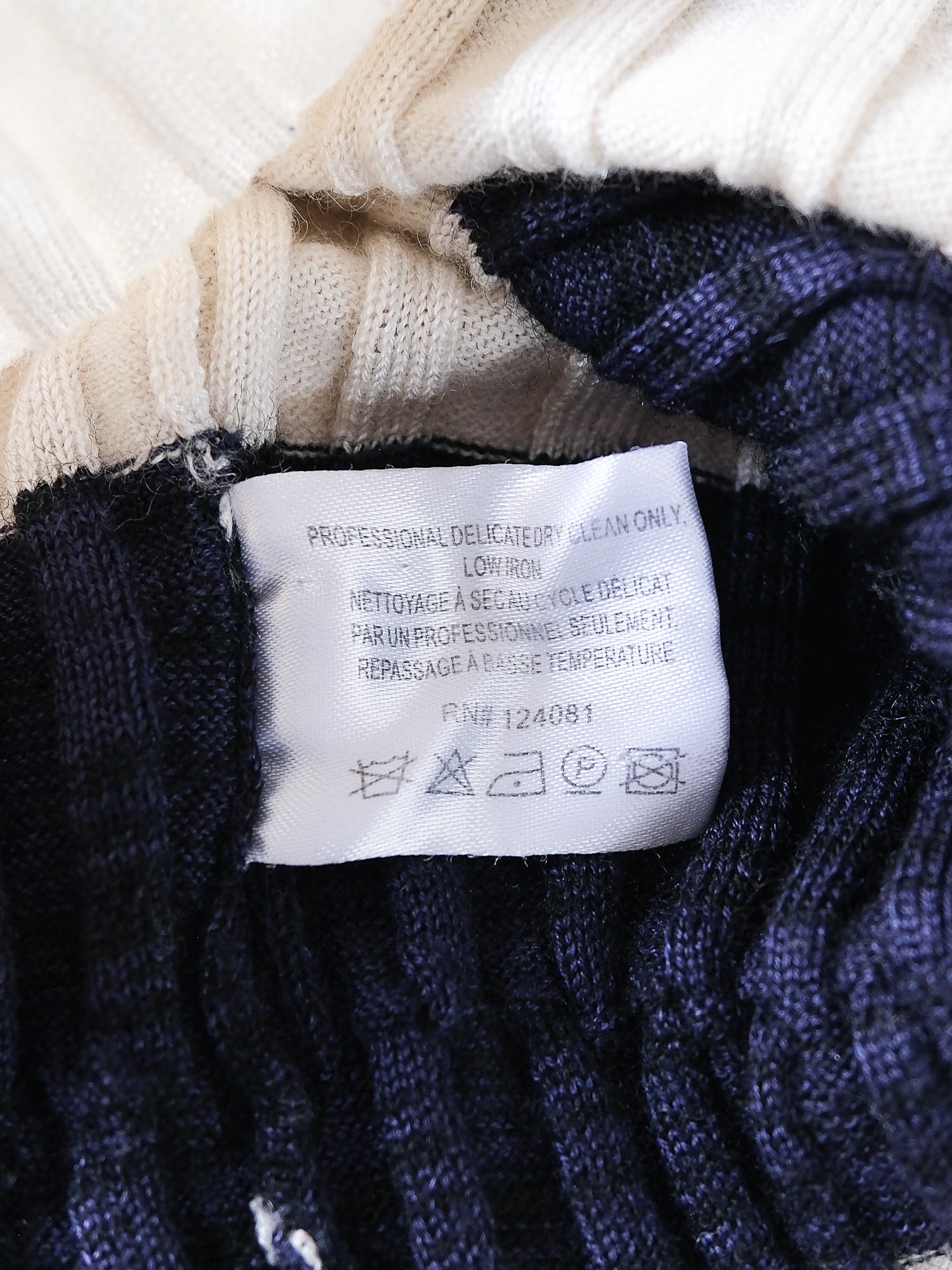 Striped Wool Blend Cropped Knit Sweater, Size XS