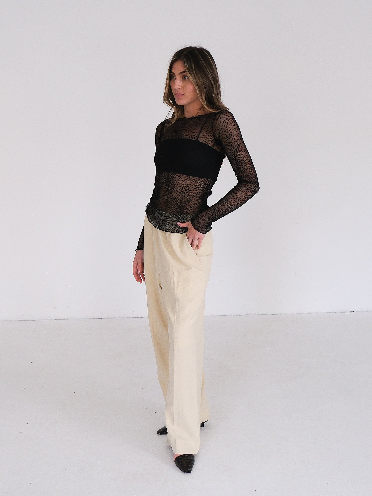 Wide Leg Trousers, Size S | AU 8