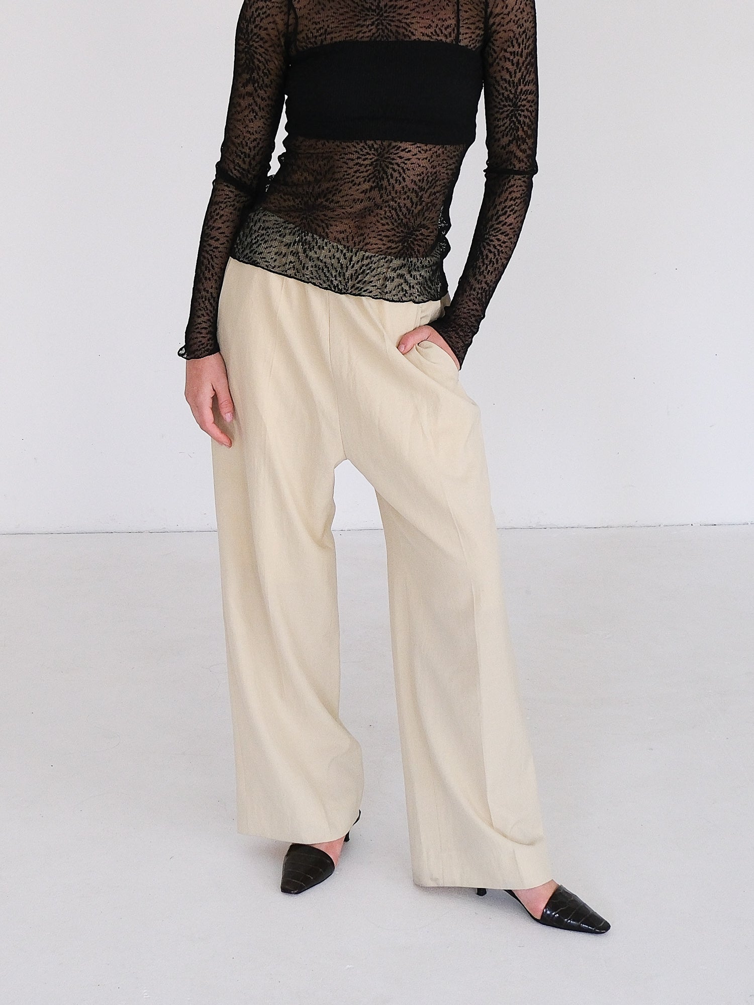 Wide Leg Trousers, Size S | AU 8